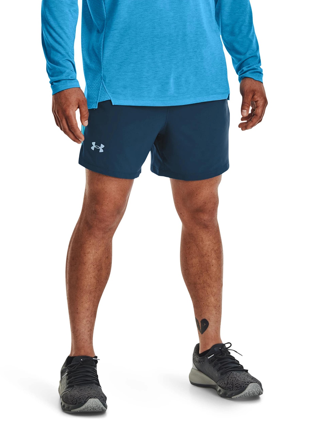 

UNDER ARMOUR Men Low-Rise Running Sports Shorts, Blue