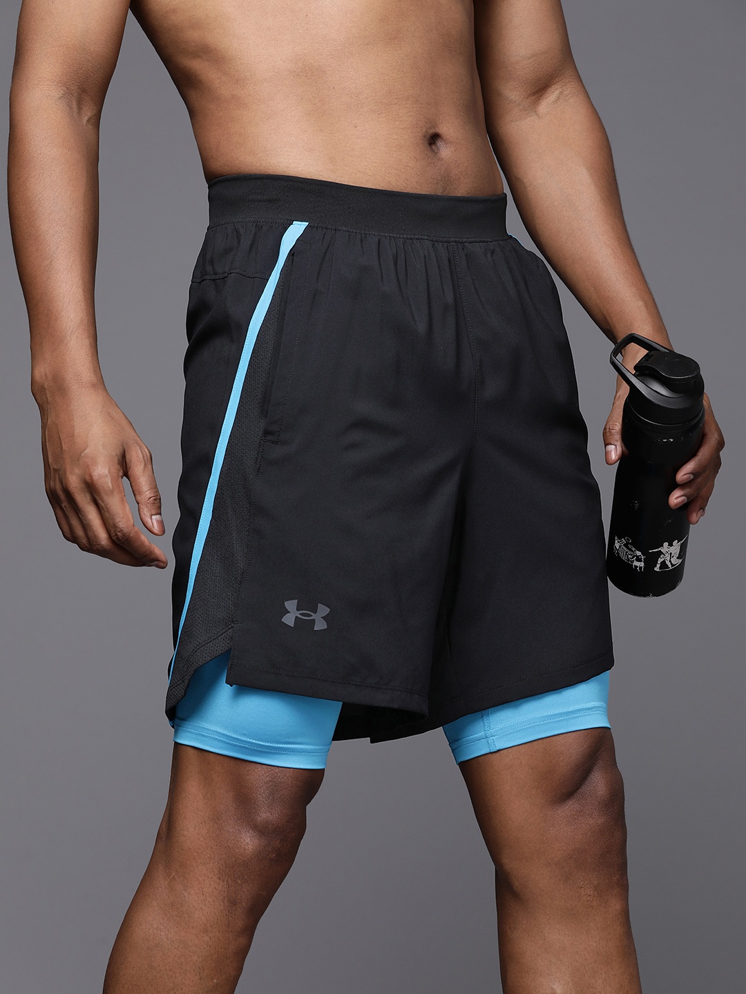 

UNDER ARMOUR Men Launch 7" 2-in-1 Running Shorts, Black