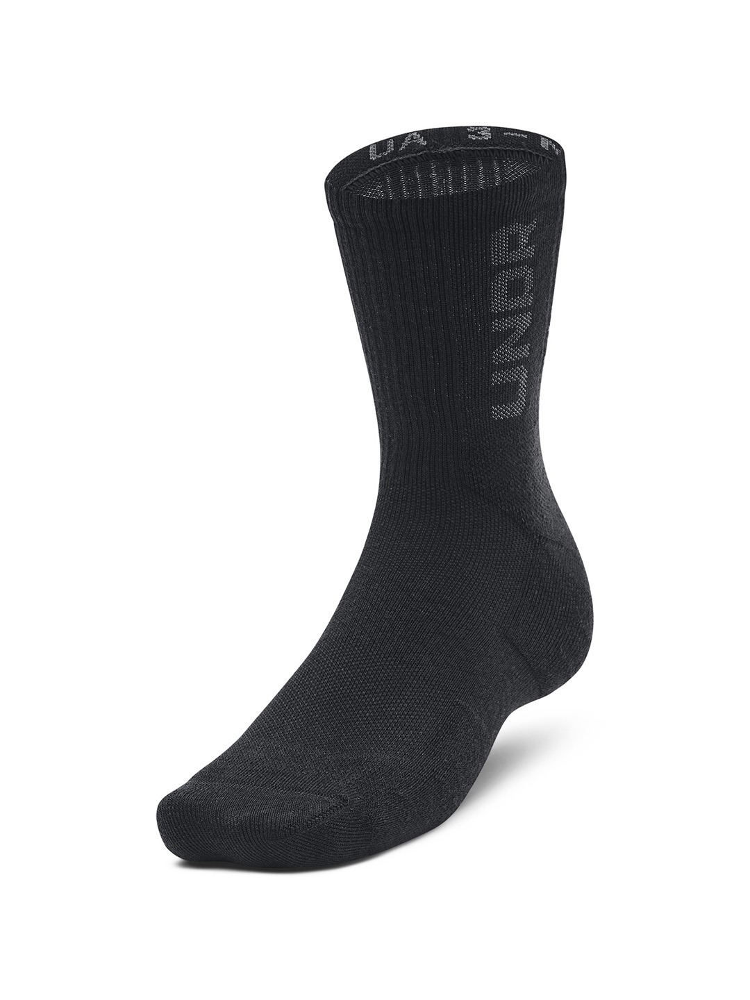 

UNDER ARMOUR Unisex Pack of 3 UA 3-Maker Mid-Crew Socks, Black