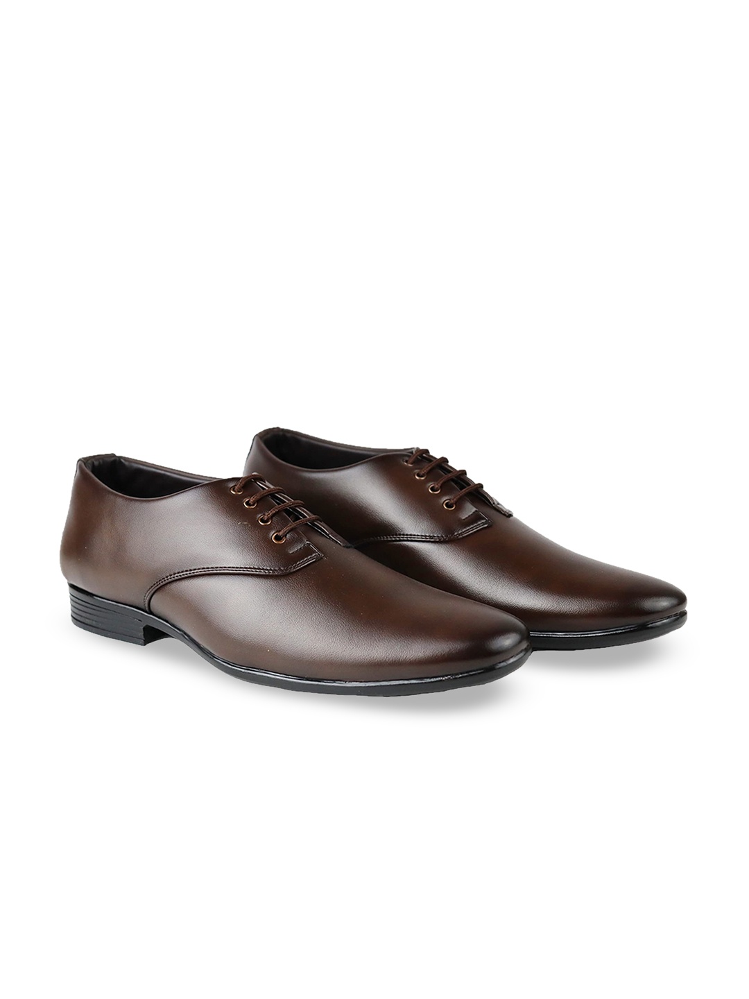

HikBi Men Leather Formal Derby, Brown