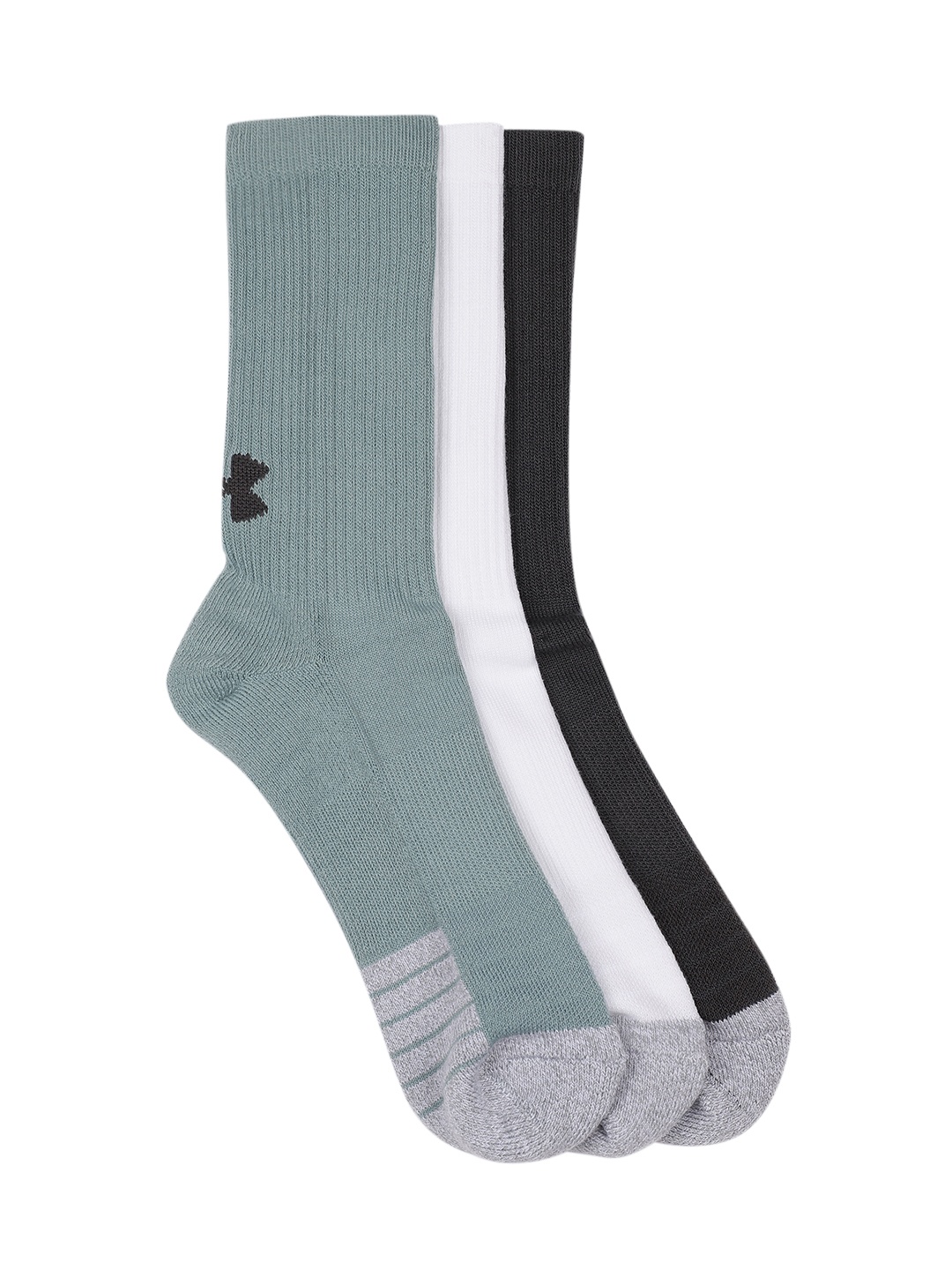 

UNDER ARMOUR Unisex Pack Of 3 Heatgear Crew Above Ankle Length Socks, Green