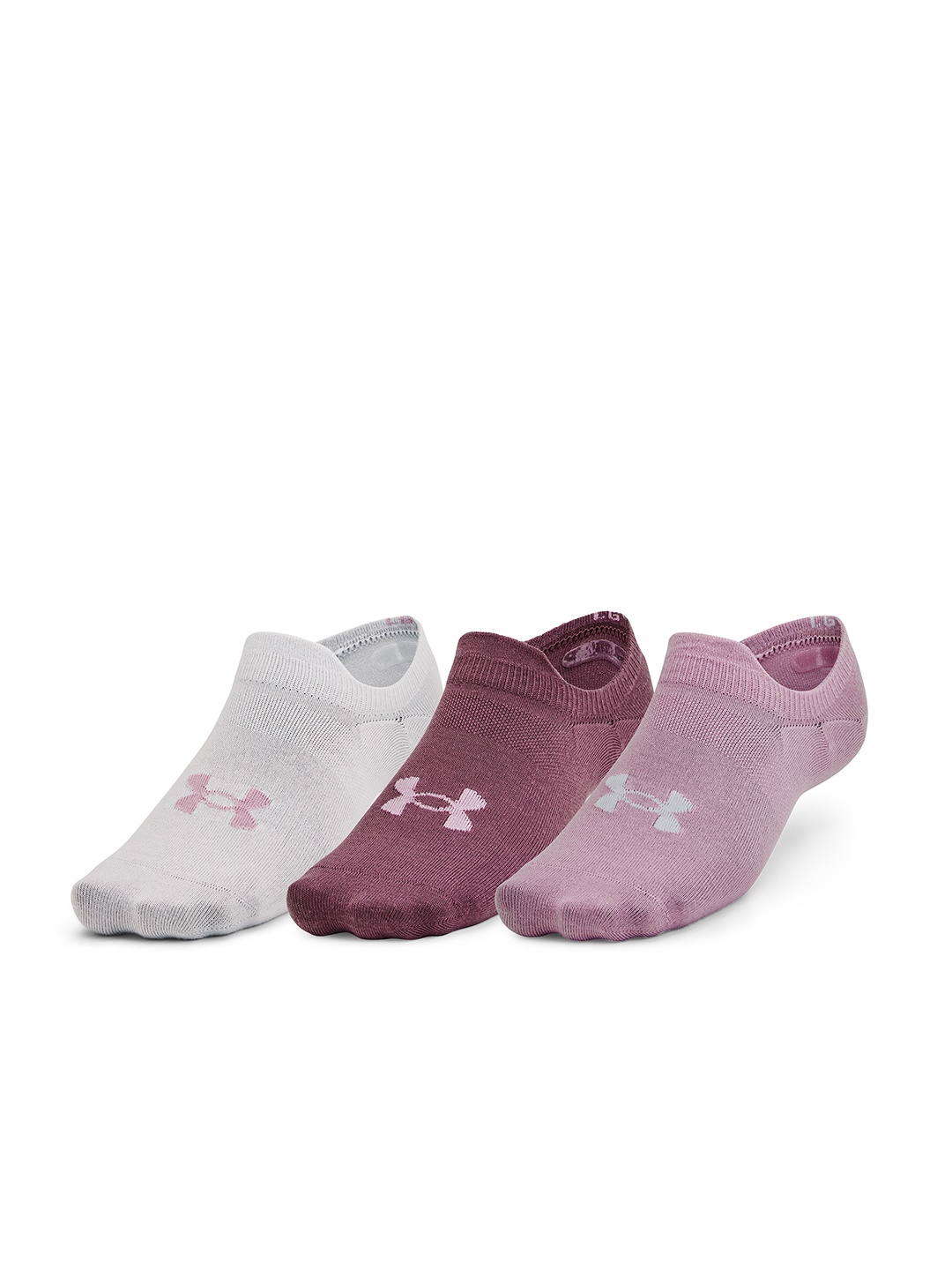 

UNDER ARMOUR Unisex Pack of 3 Essential Ultra Low Tab Shoe Liners, Burgundy