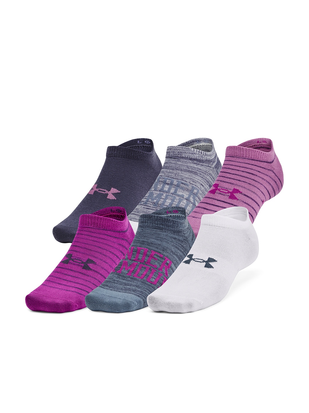

UNDER ARMOUR Unisex Pack of 6 Essential No Show Shoe Liners, Purple