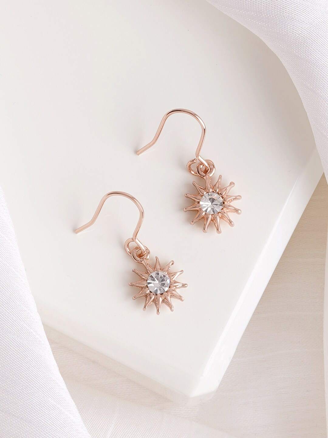 

JOKER & WITCH Rose Gold-Plated Contemporary Drop Earrings, White