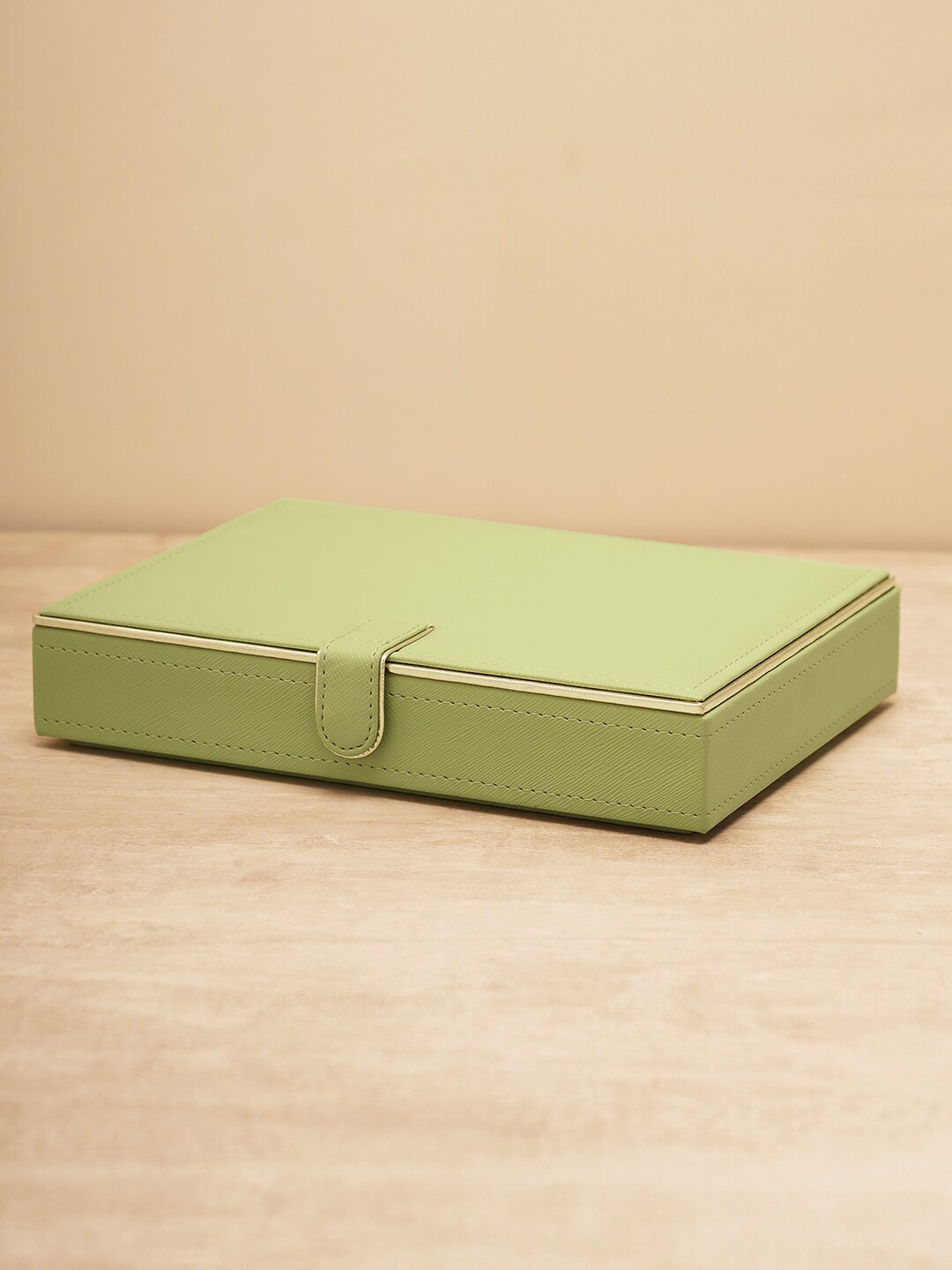

Pure Home and Living Green Faux Leather Jewellery Organiser Box