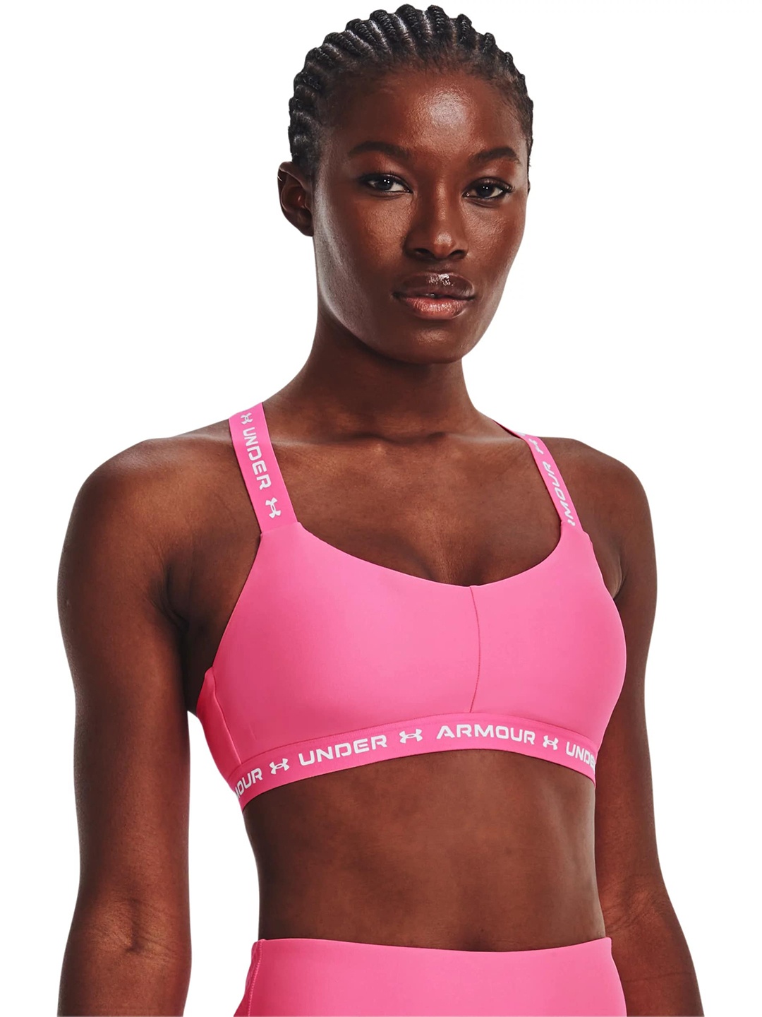 

UNDER ARMOUR Full Coverage Crossback Low Bra, Pink