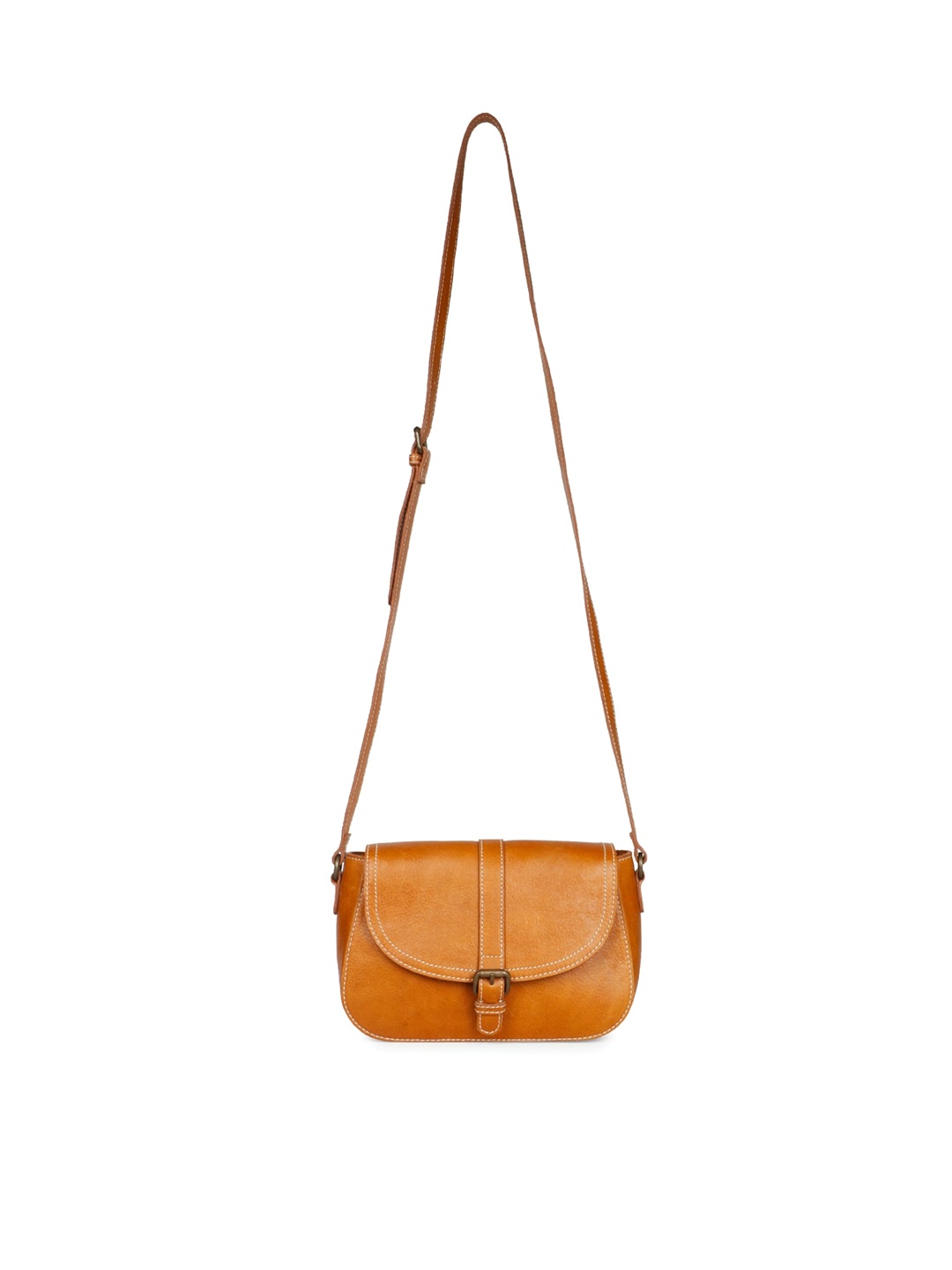 

Saint G Tan Leather Structured Sling Bag