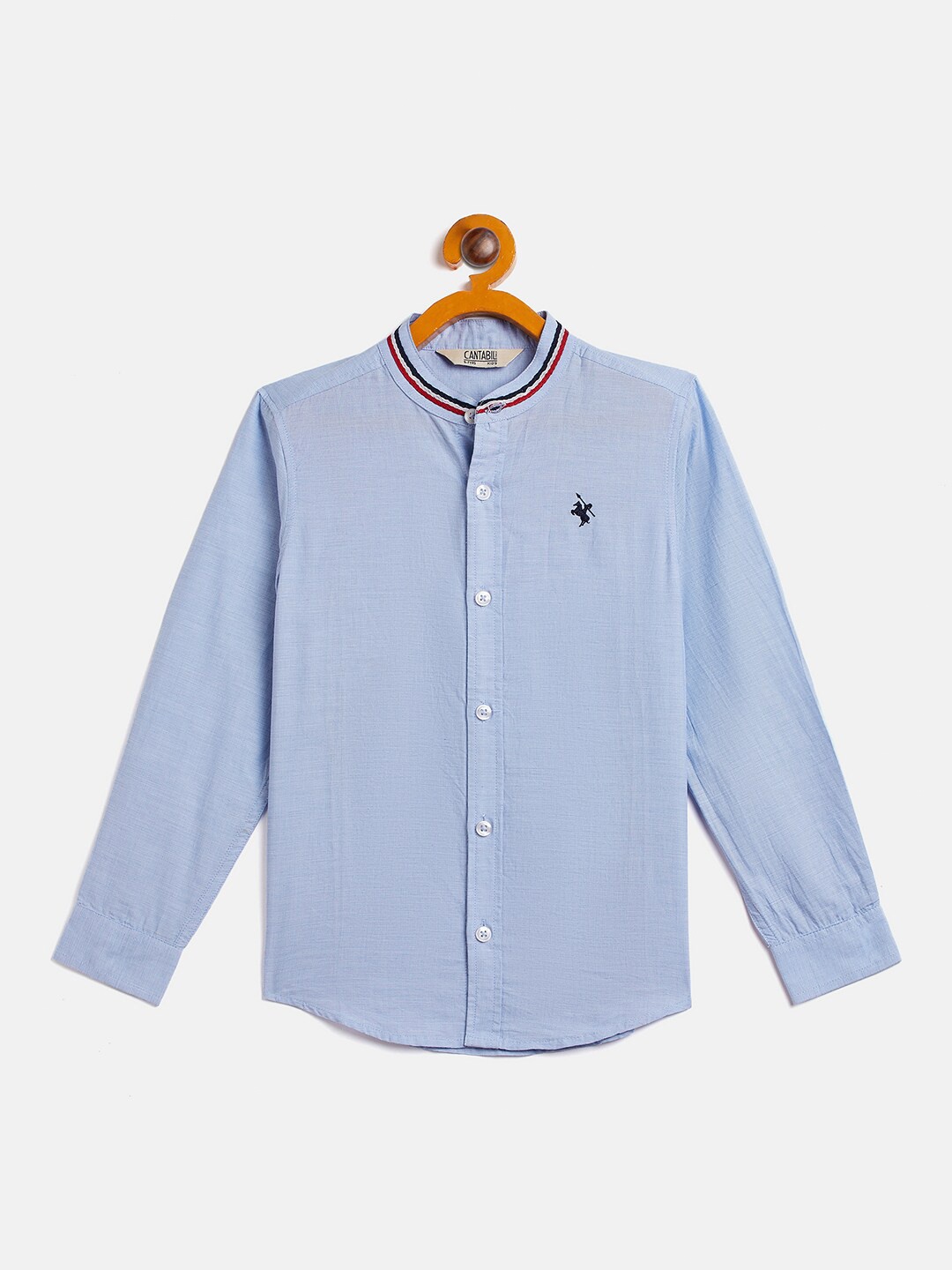 

Cantabil Boys Mandarin Collar Cotton Casual Shirt, Blue