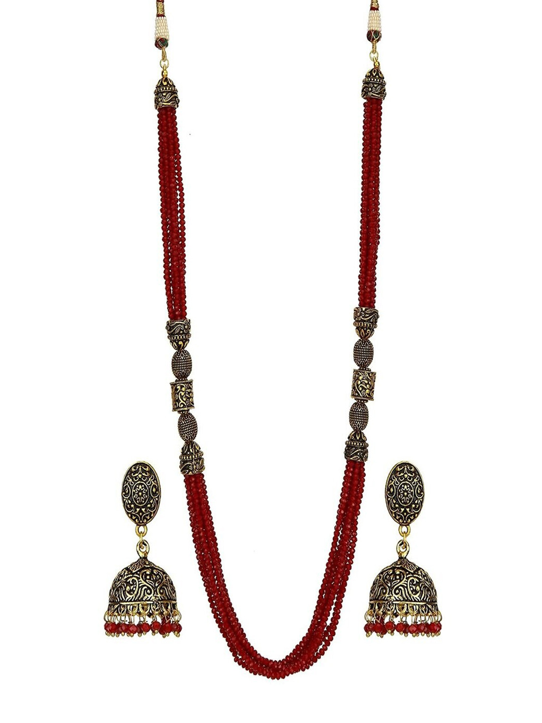 

Runjhun Oxidized Gold-Plated Pearl Beaded Jewellery Set