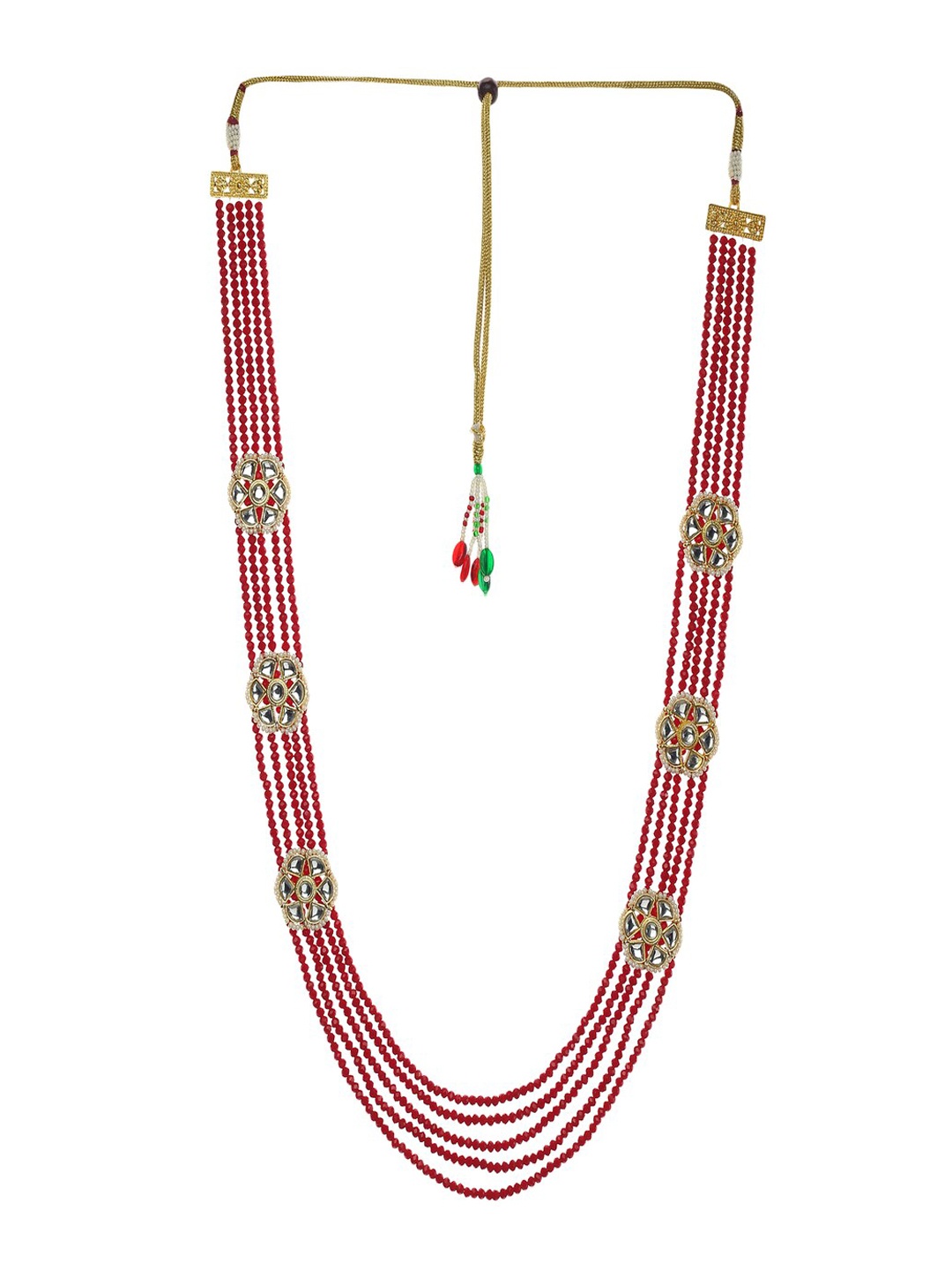 

Runjhun Gold-Plated Kundan-Studded & Pearl Beaded Jewellery Set