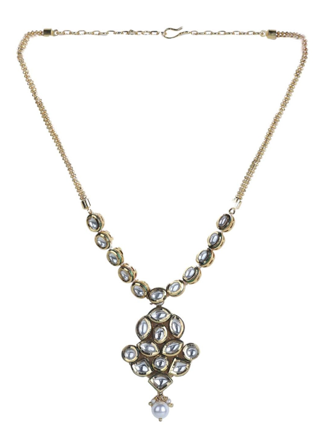 

Runjhun Gold-Plated Kundan-Studded & Pearl Beaded Jewellery Set