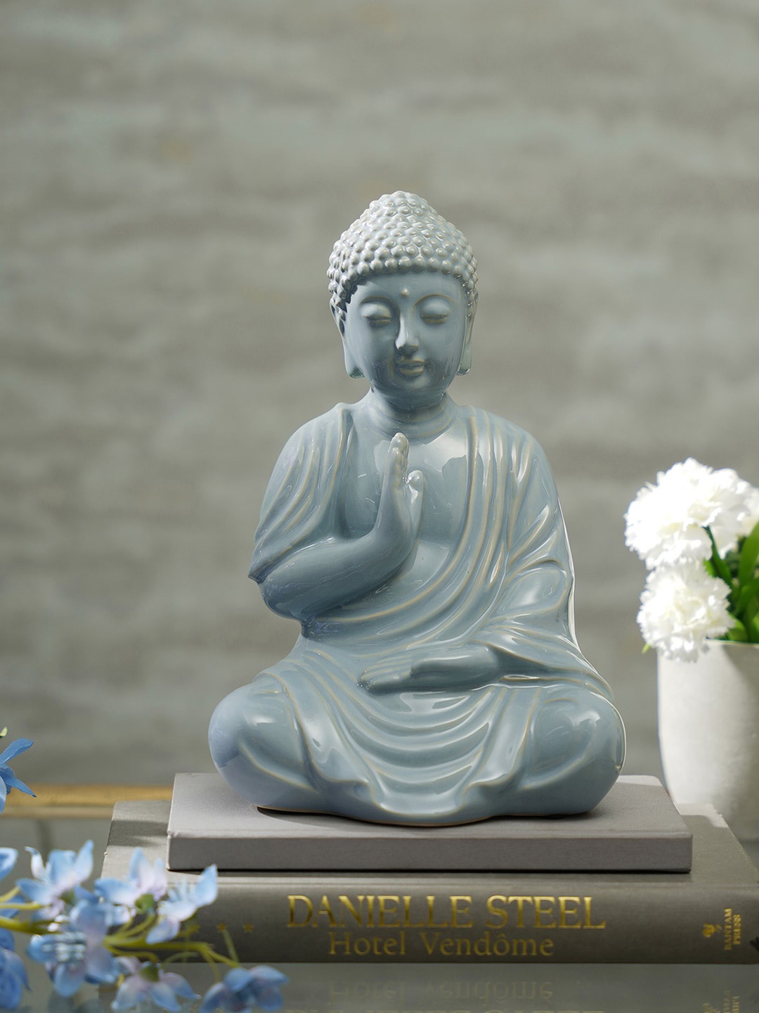 

Pure Home and Living Light Blue Sitting Buddha Showpiece