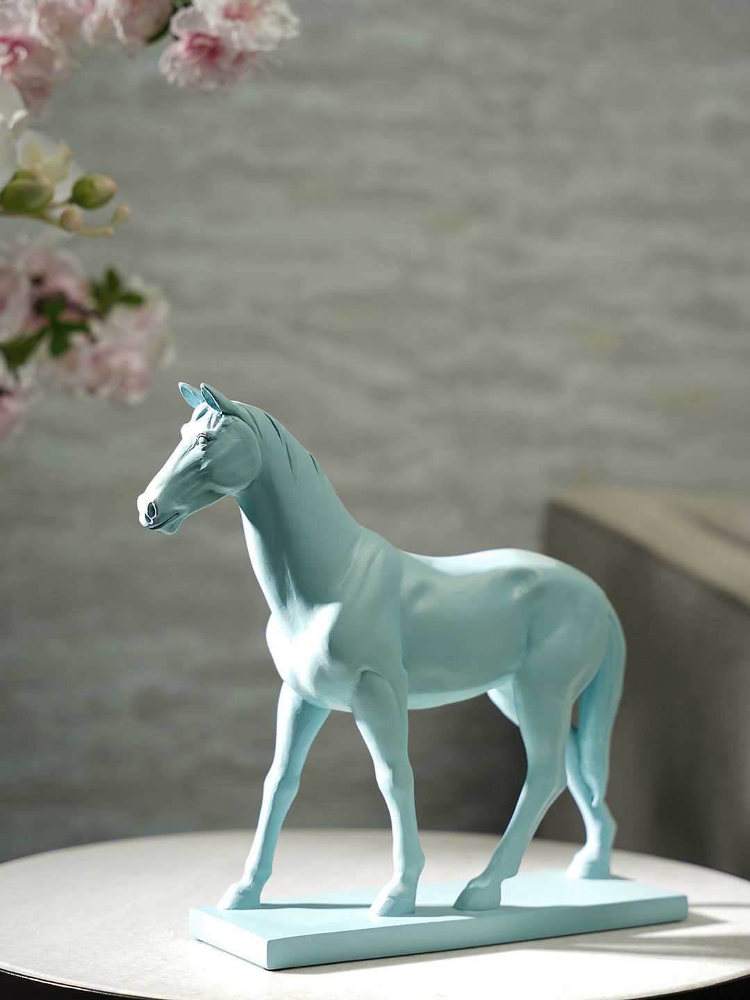 

Pure Home and Living Blue Standing Horse Showpiece
