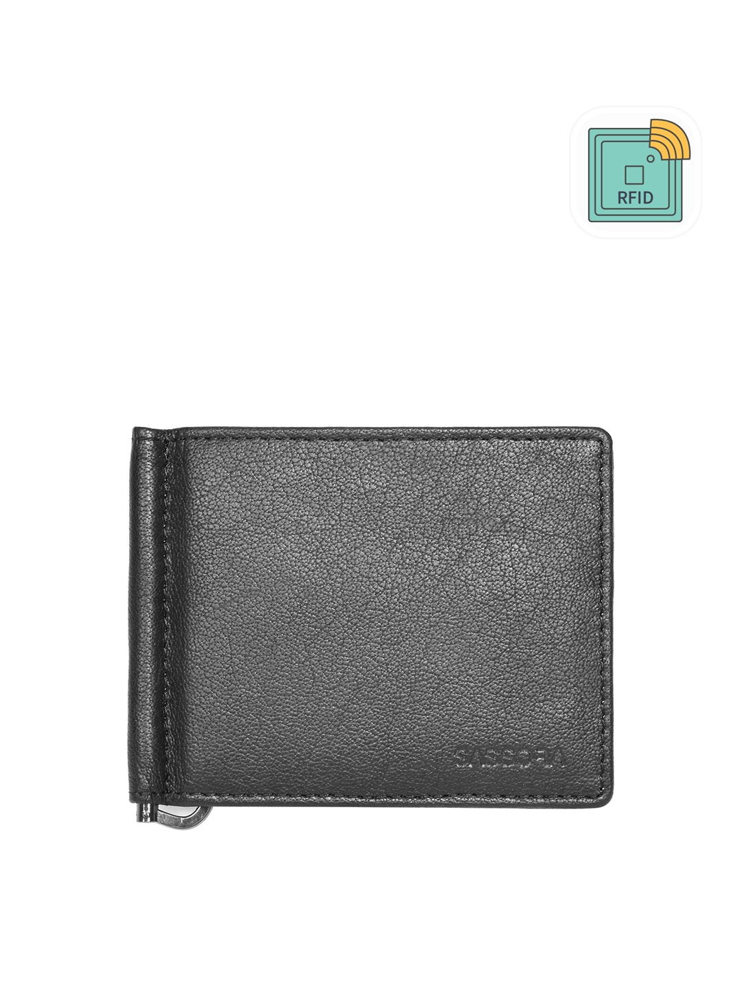 

Sassora Men Genuine Leather Two Fold Wallet, Black