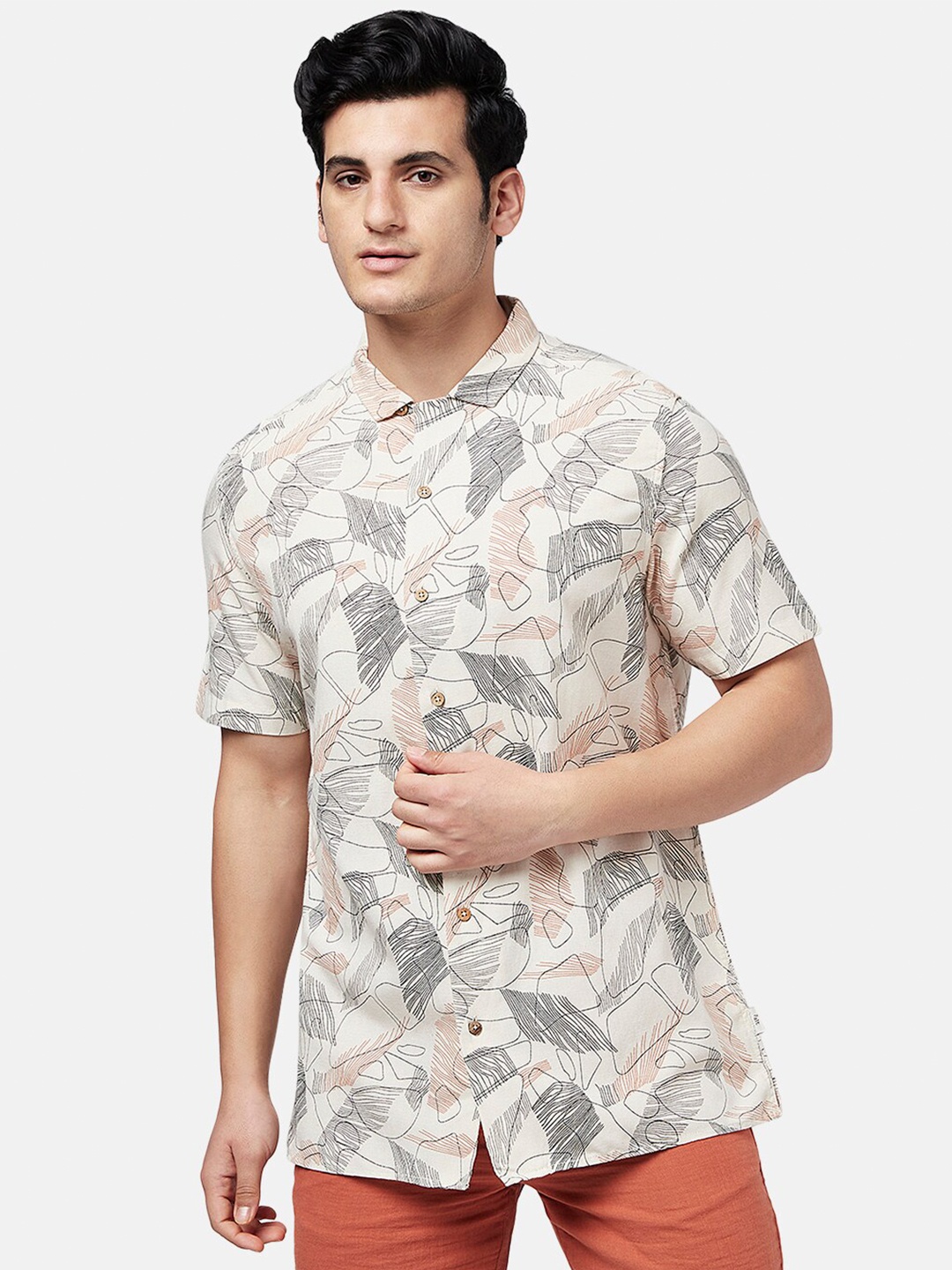 

7 Alt by Pantaloons Abstract Printed Casual Shirt, Off white