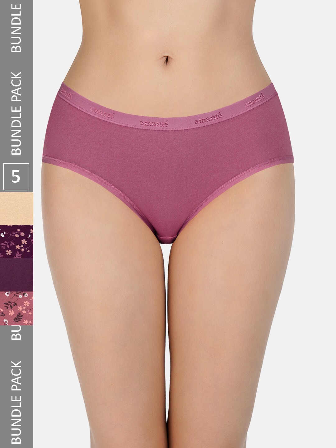 

Amante Women Pack of 5 Assorted Low Rise Hipster - PPK45301