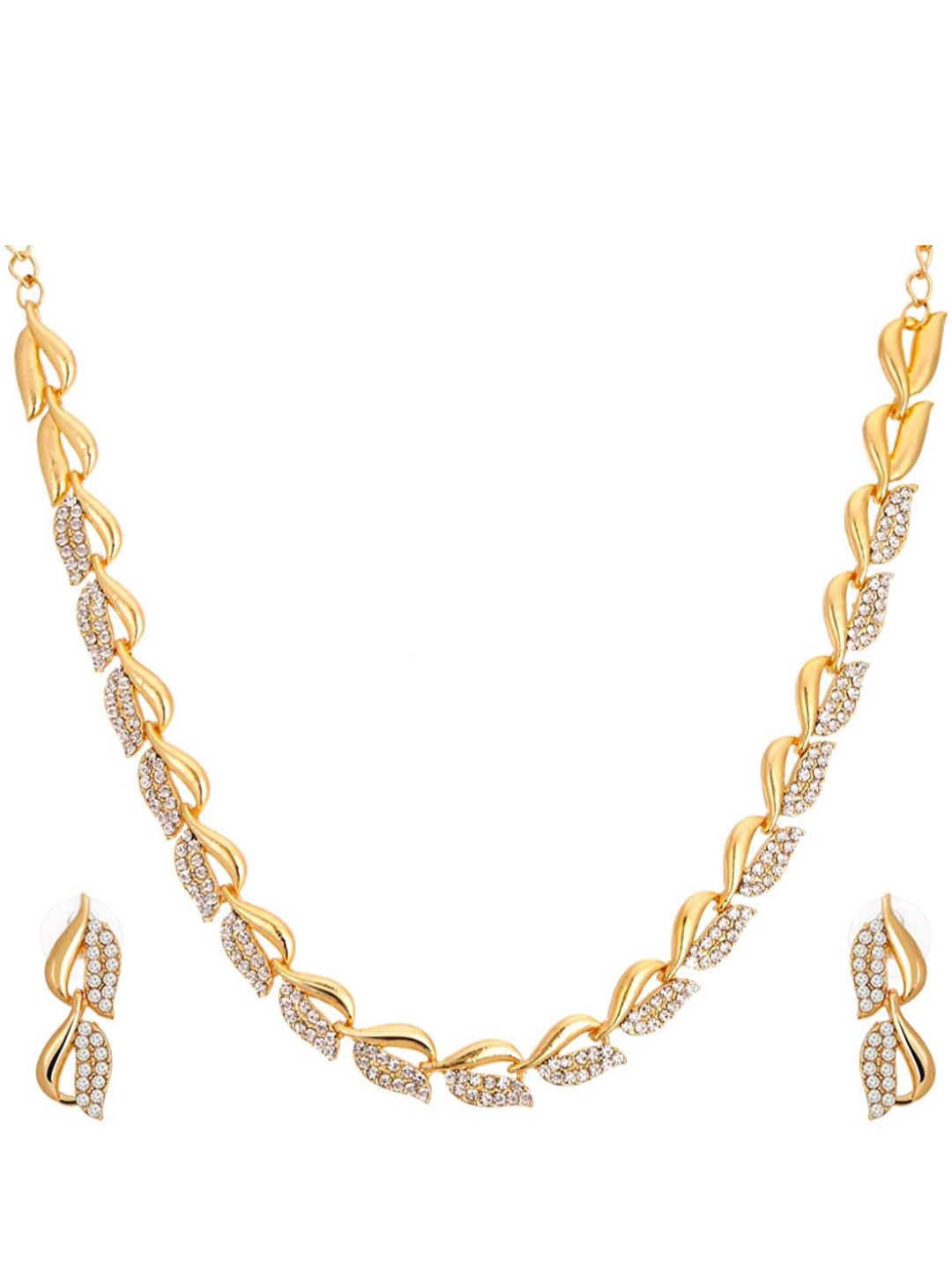 

I Jewels Gold-Plated CZ-Studded Jewellery Set
