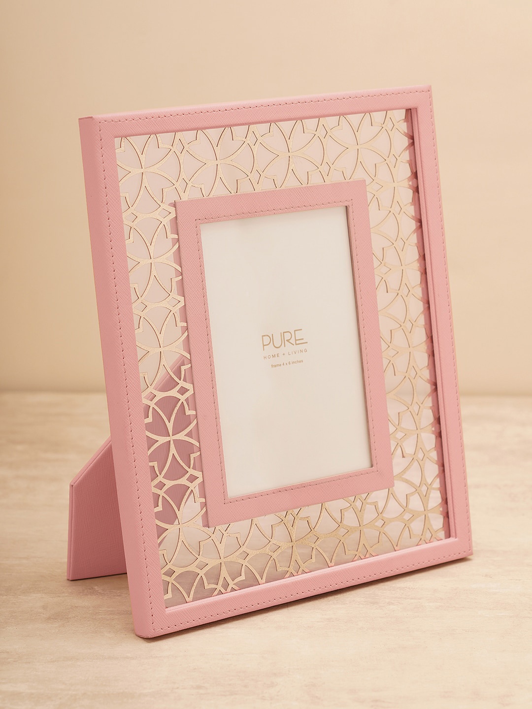 

Pure Home and Living Pink Mandala Pattern Faux Leather Photo Frame