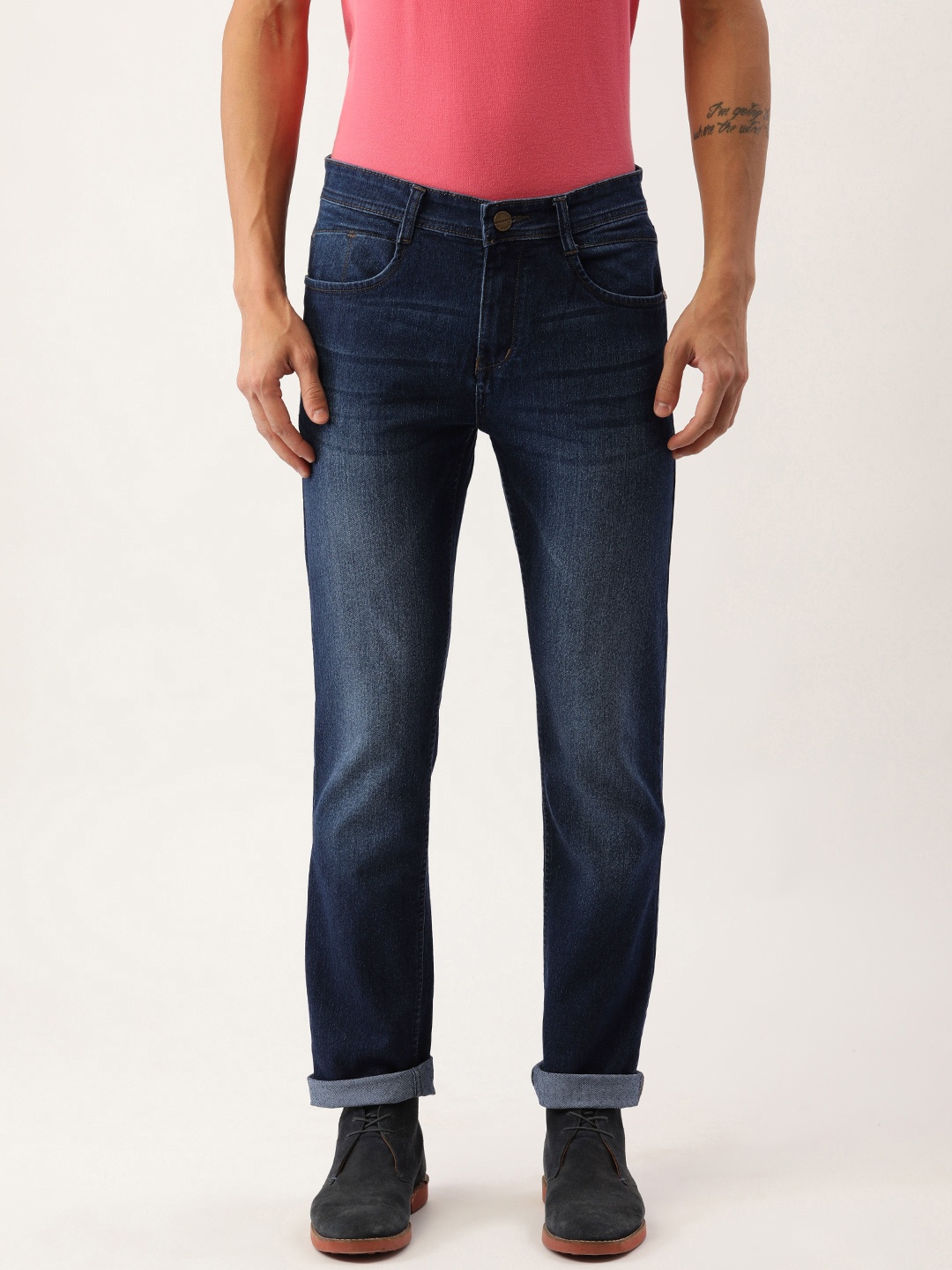 

IVOC Men Light Fade Stretchable Jeans, Blue