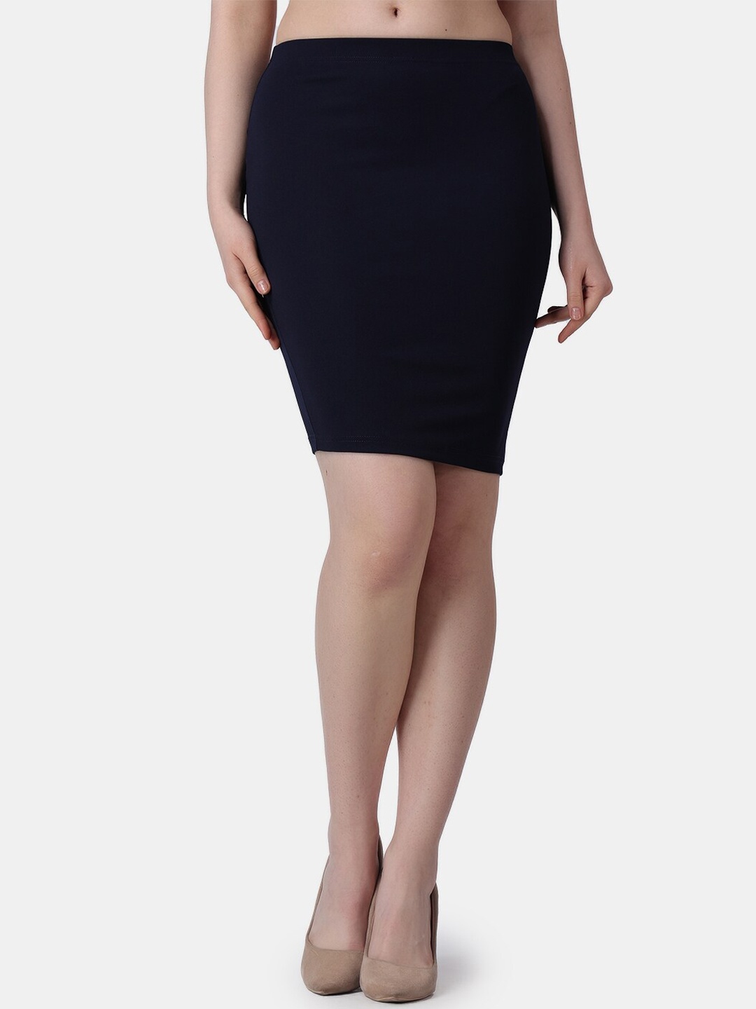 

Popwings Knee Length Pencil Skirt, Navy blue