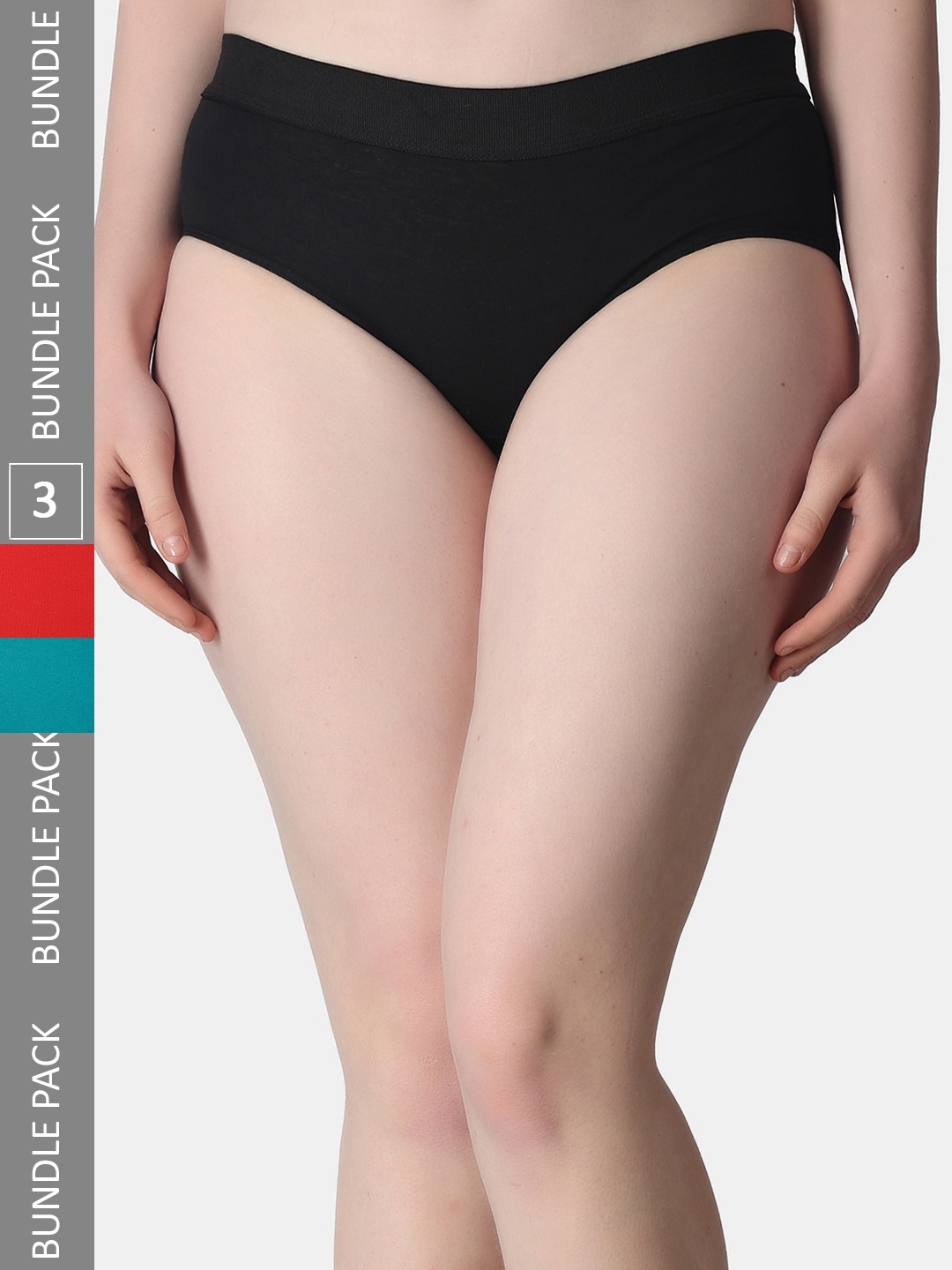 

Popwings Women Pack Of 3 Pure Cotton Assorted Hipster Briefs