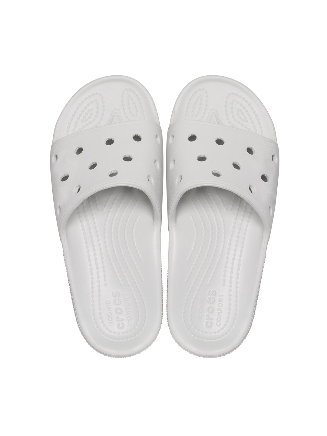 

Crocs Textured Croslite Sliders, White