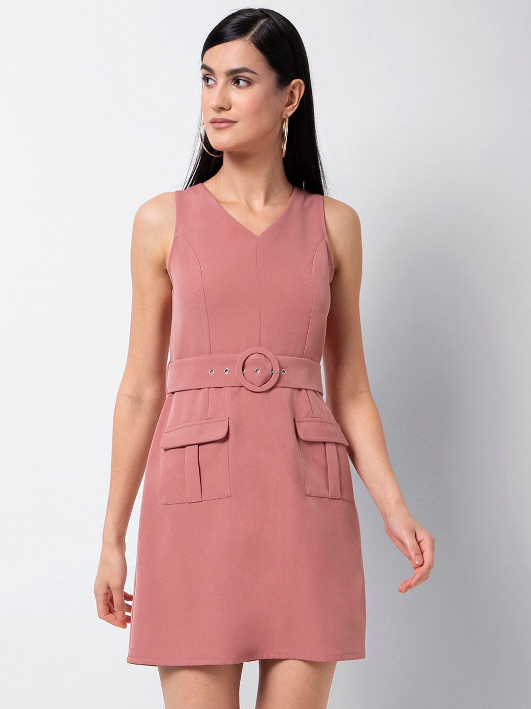 

FabAlley V-Neck Sheath Dress, Pink