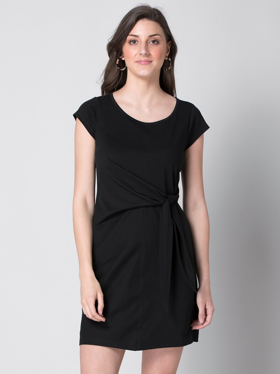 

FabAlley Round Neck Sheath Dress, Black
