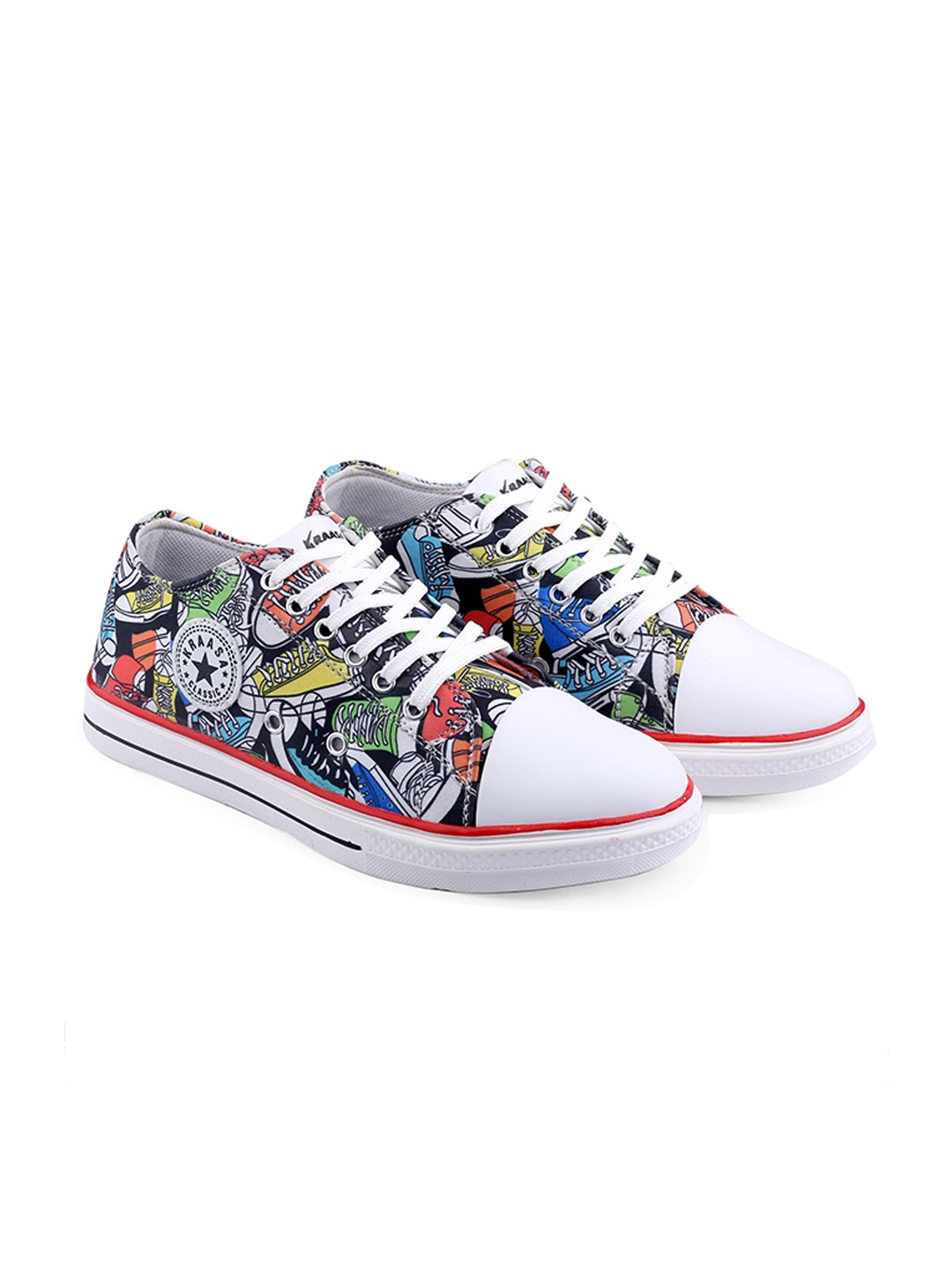 

KRAASA Men Printed Sneakers, White
