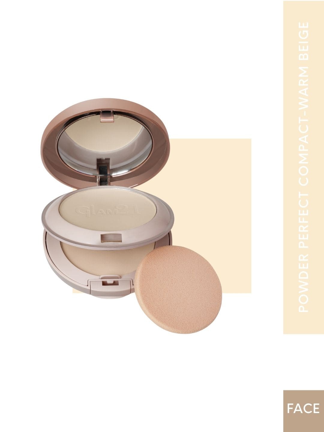 

GLAM21 Powder Perfect 2 In 1 Sweat-Proof Matte Finish Compact Powder - 24gm - Warm Beige-01