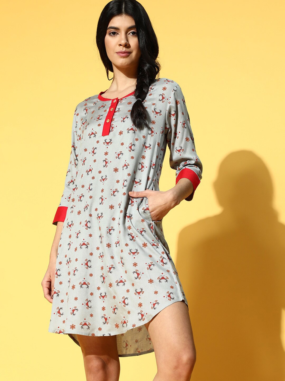 

Slumber Jill Conversational Printed Nightdress, Grey