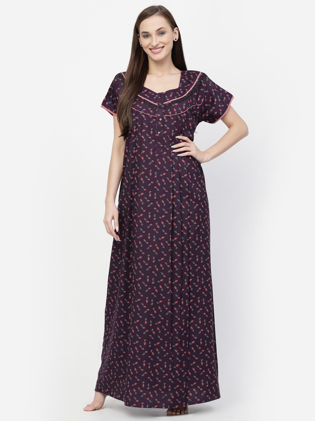 

Sweet Dreams Floral Printed Maxi Nightdress, Purple