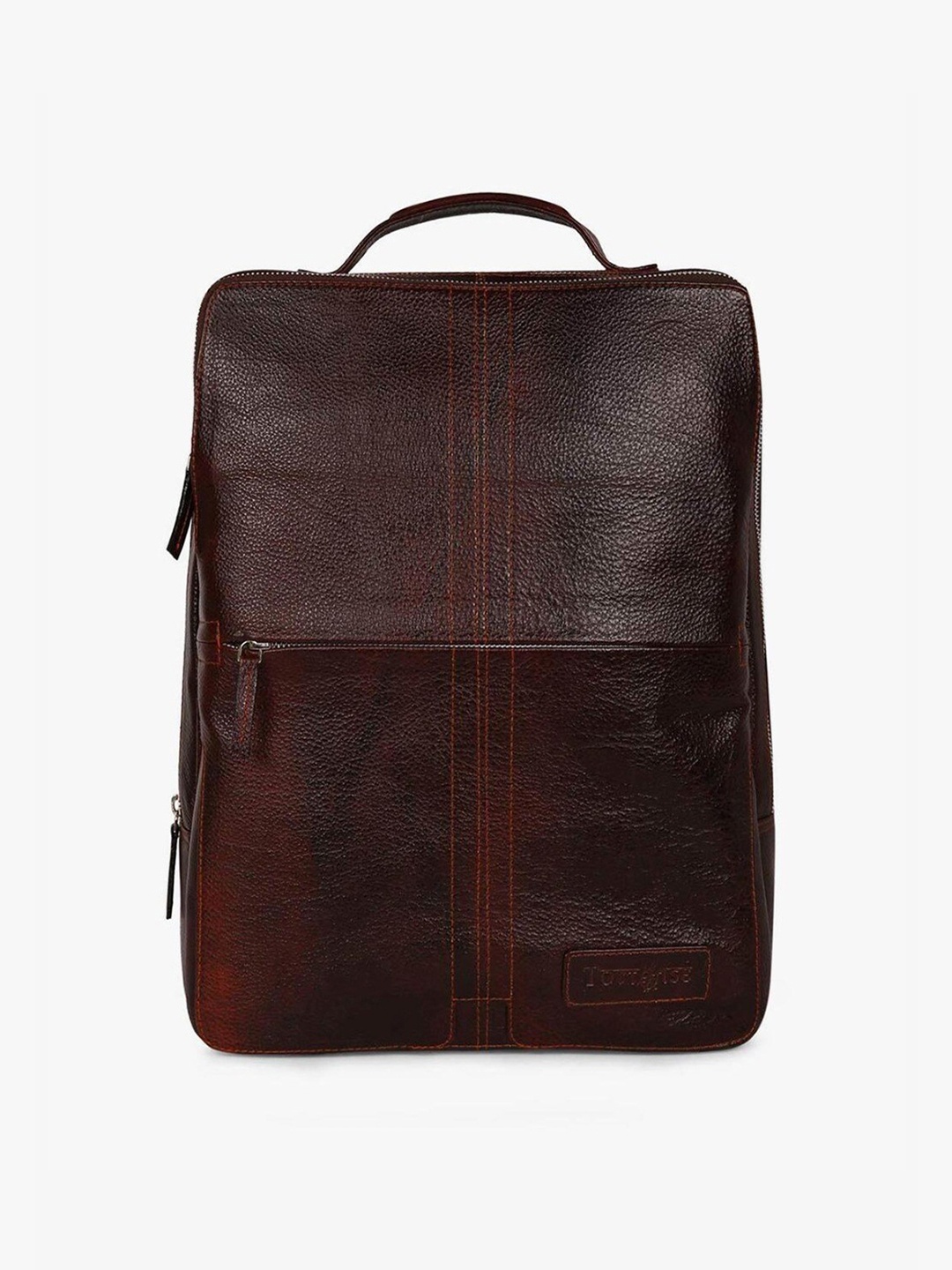 

Tortoise Leather Laptop Backpack with Adjustable Straps, Brown
