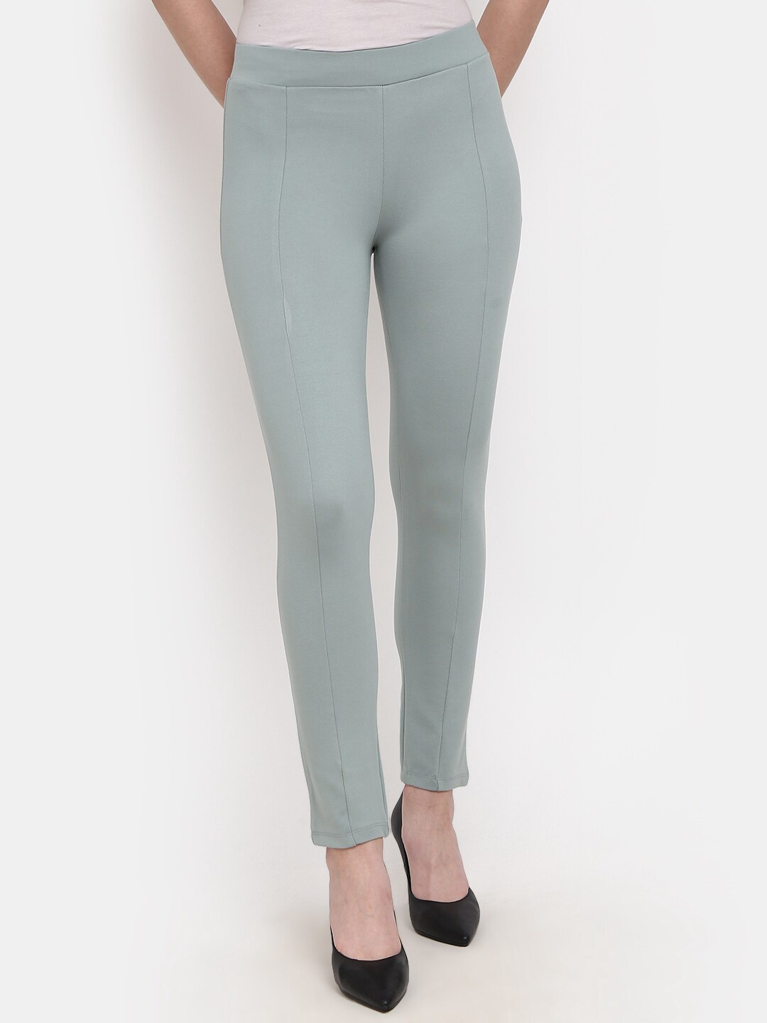 

V-Mart Women Slim Fit Cotton Slip-On Jeggings, Grey