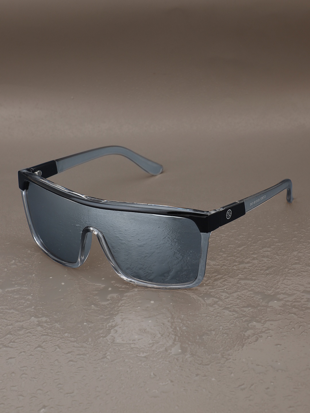 

Carlton London Premium Men Shield Sunglasses With Polarised & UV Protected Lens CLSM095, Black