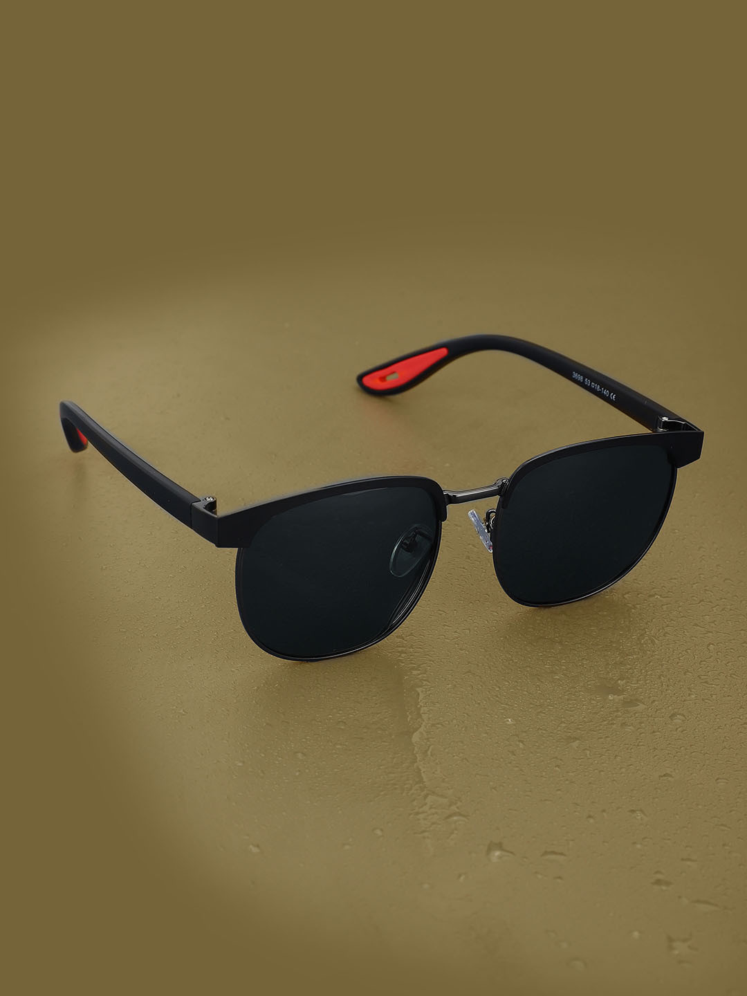 

Carlton London Premium Men Oval Sunglasses With Polarised & UV Protected Lens CLSM139, Black