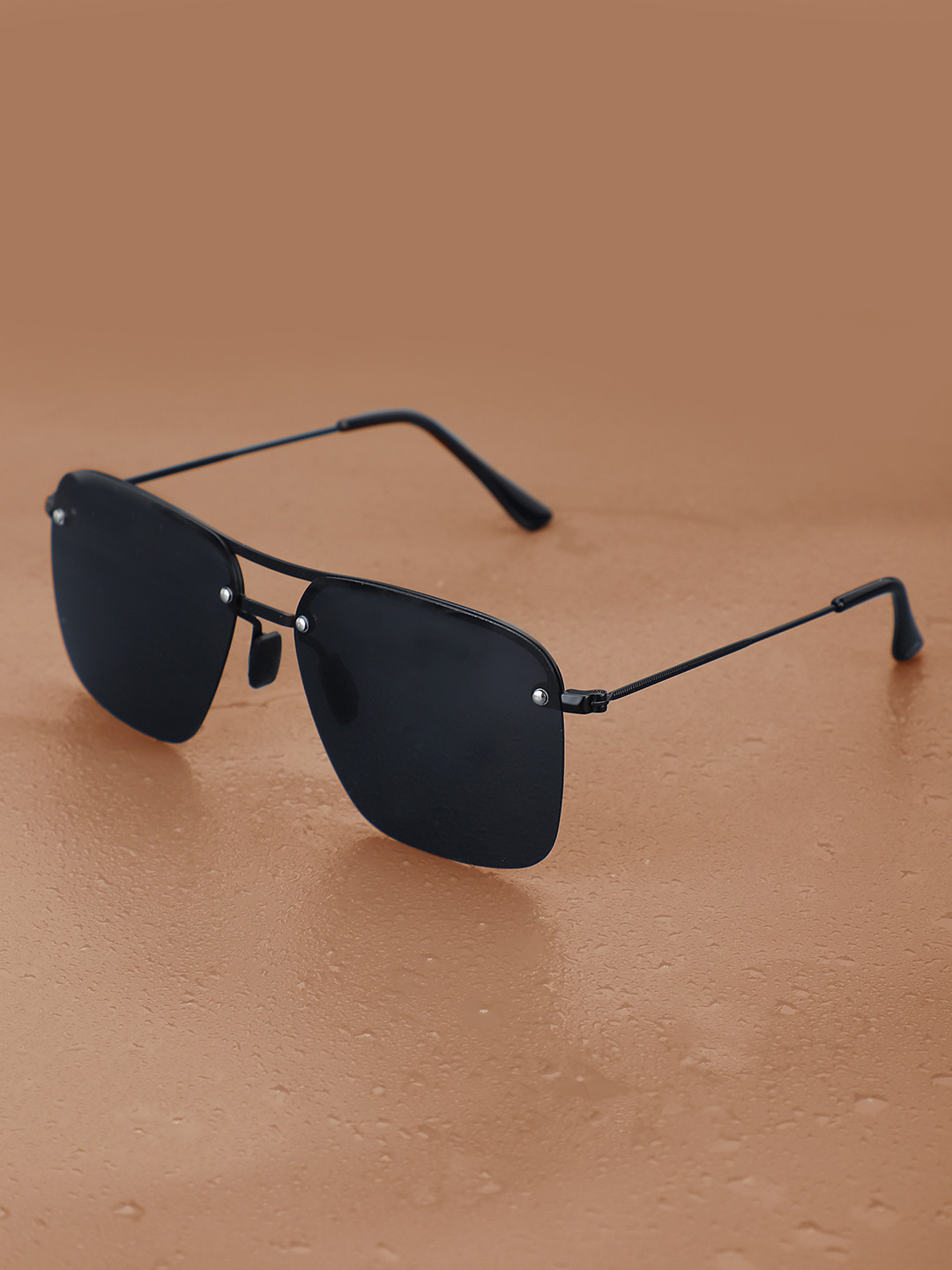 

Carlton London Black Polarised and UV Protected Lens Rectangle Sunglasses CLSM110