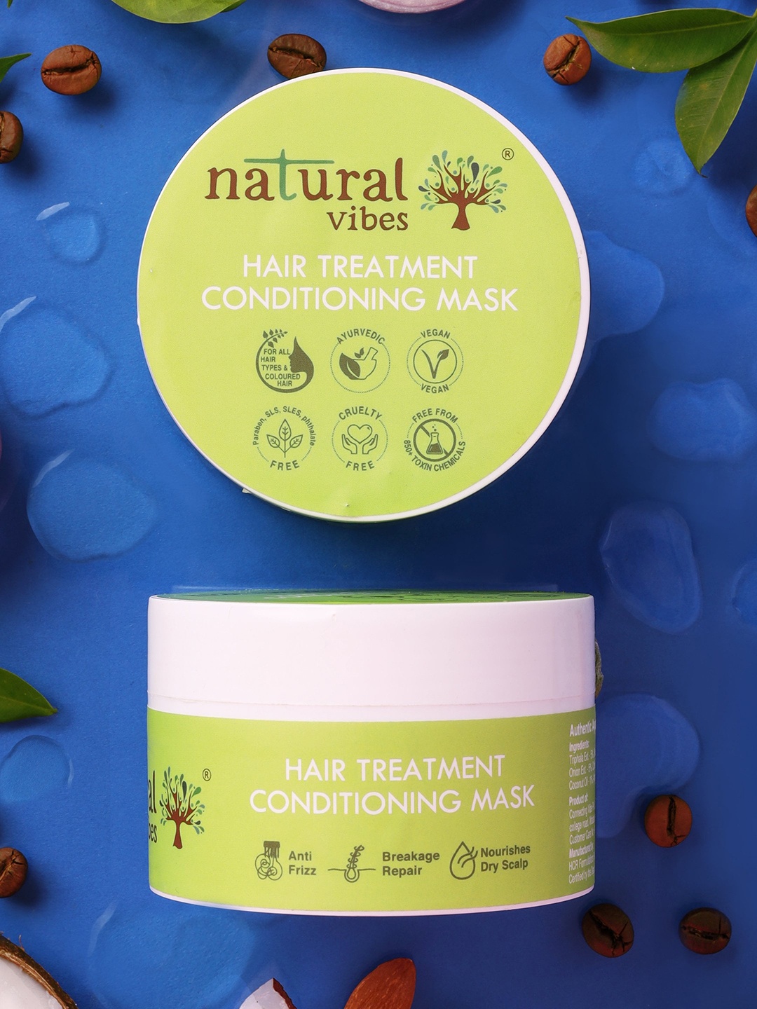 

natural vibes Anti-Frizz Hair Treatment Conditioning Mask 100 gm, White