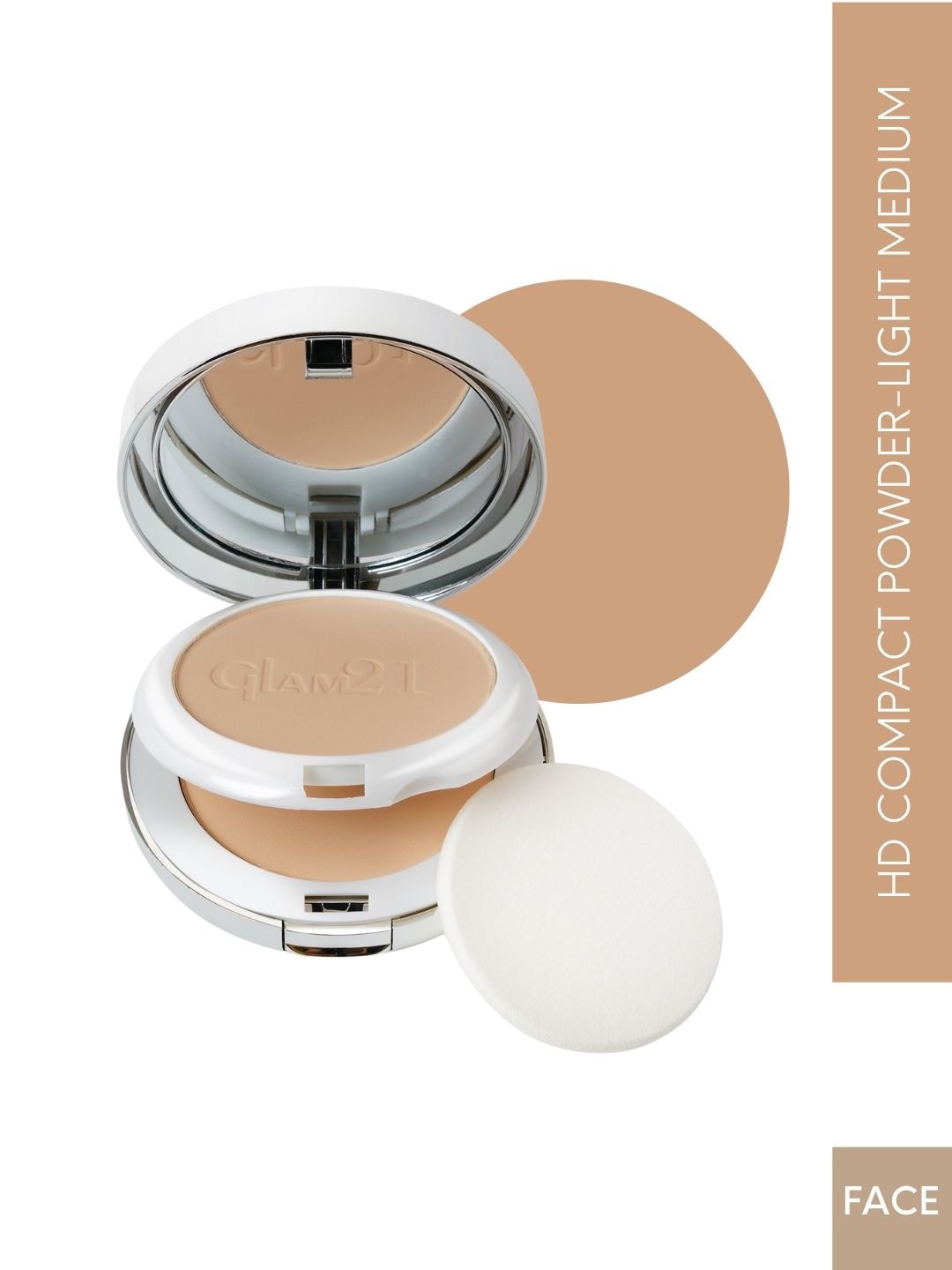 

GLAM21 High Definition Oil-Free Waterproof Compact Powder with Vitamin E 20g- Light Medium, Beige