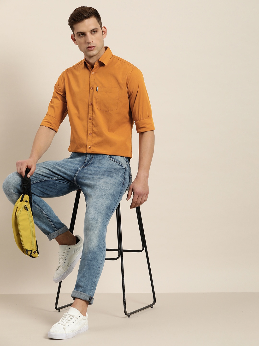 

DILLINGER Men Regular Fit Opaque Casual Shirt, Brown