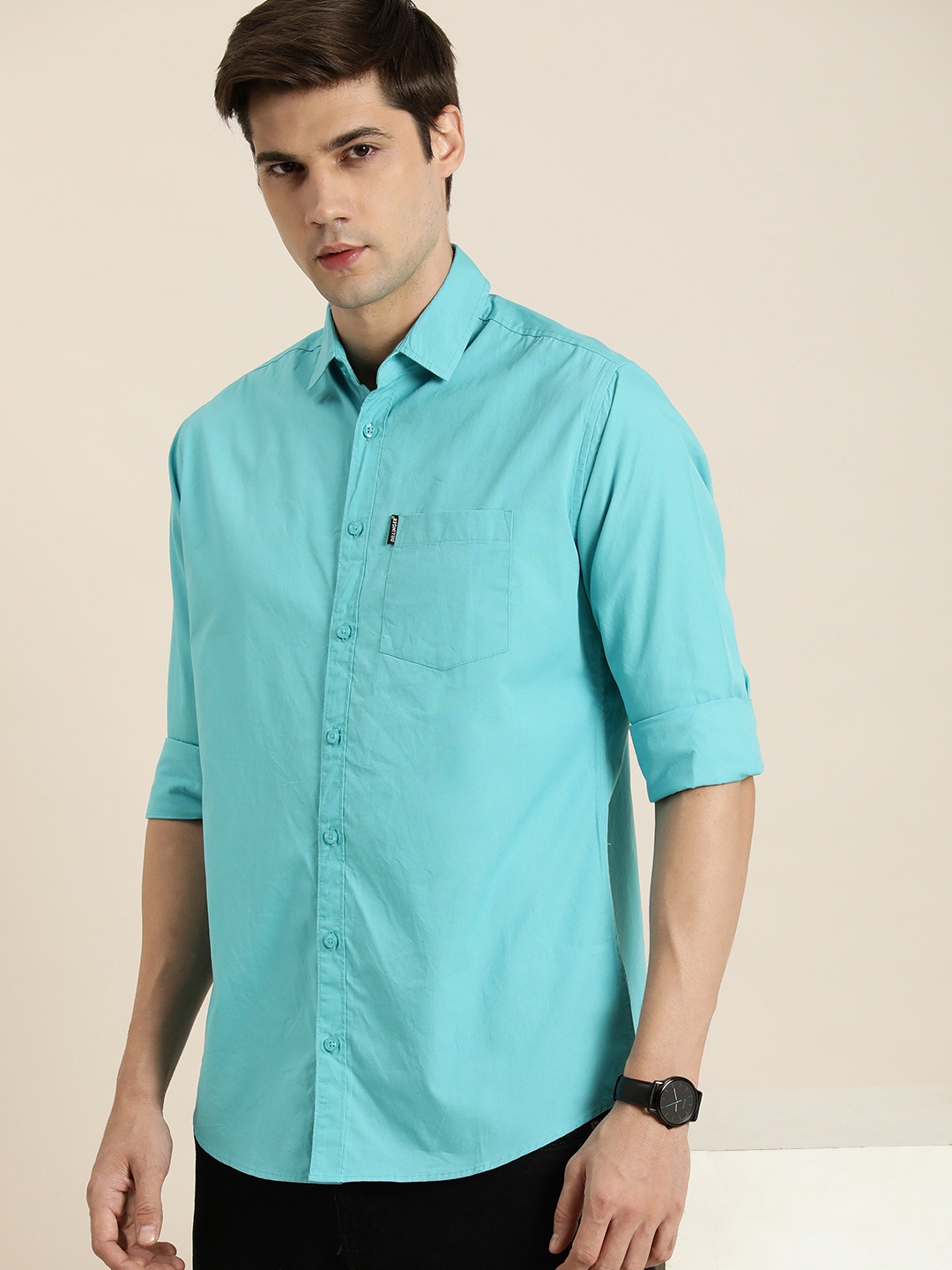 

DILLINGER Men Opaque Regular Fit Casual Shirt, Blue