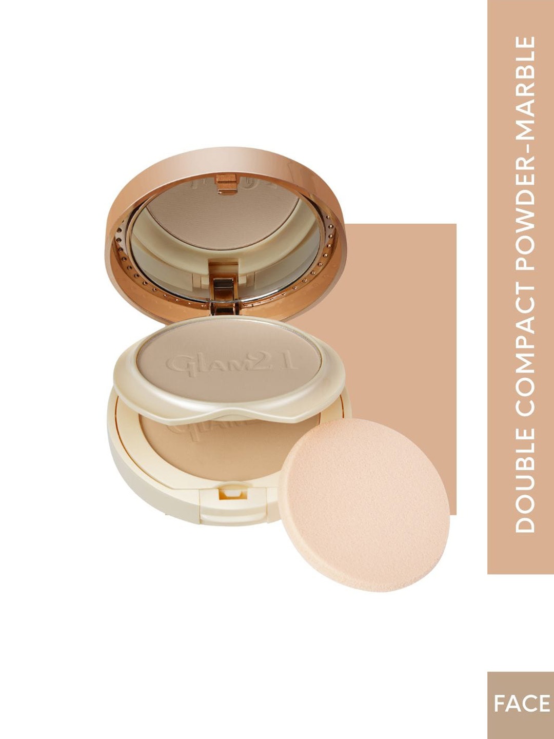 

GLAM21 Clear & Bright Silk 2-In-1 Compact Powder 20 g - Marble 01, Beige