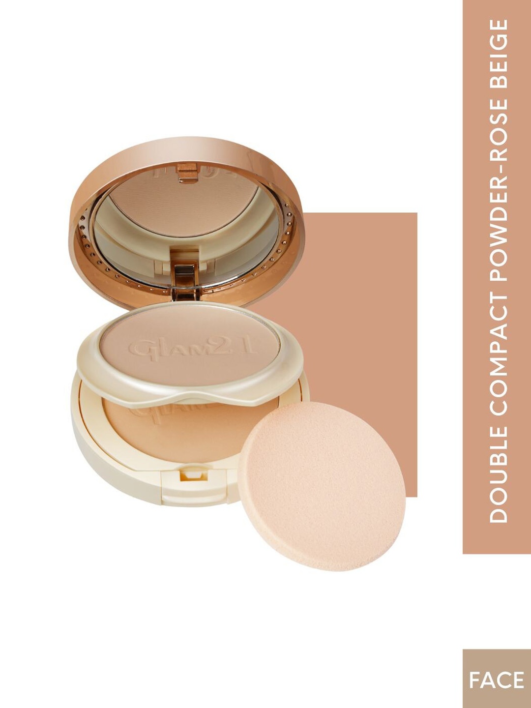 

GLAM21 2-in-1 Clear & Bright Silk Compact Powder 20gm - Rose Beige-02