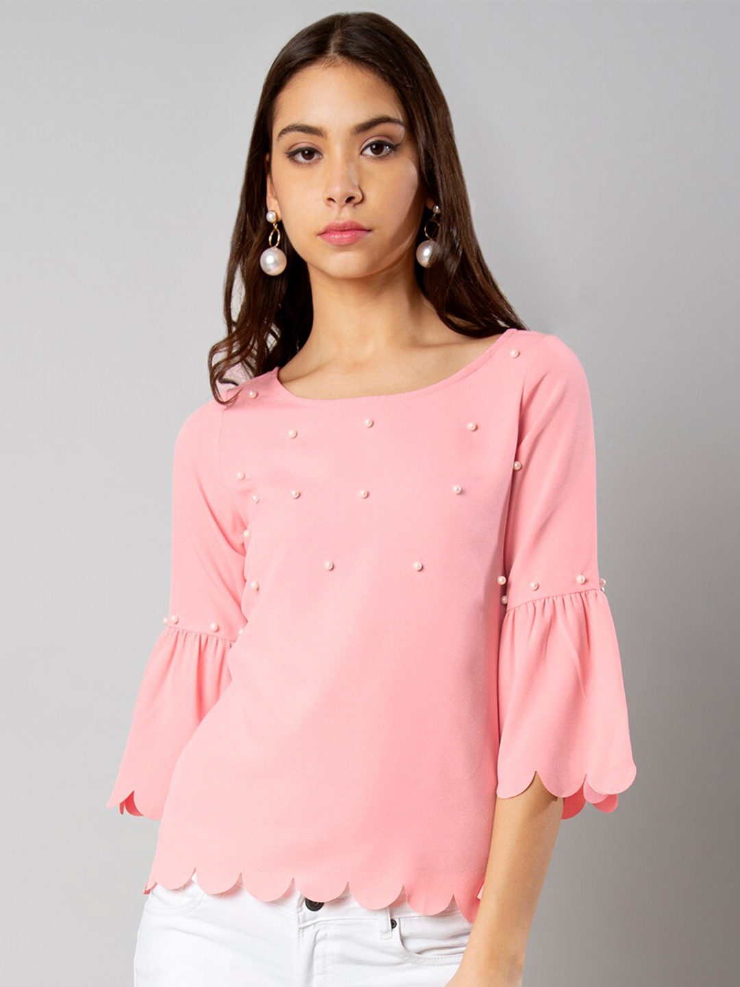 

FabAlley Embellished Georgette Top, Pink