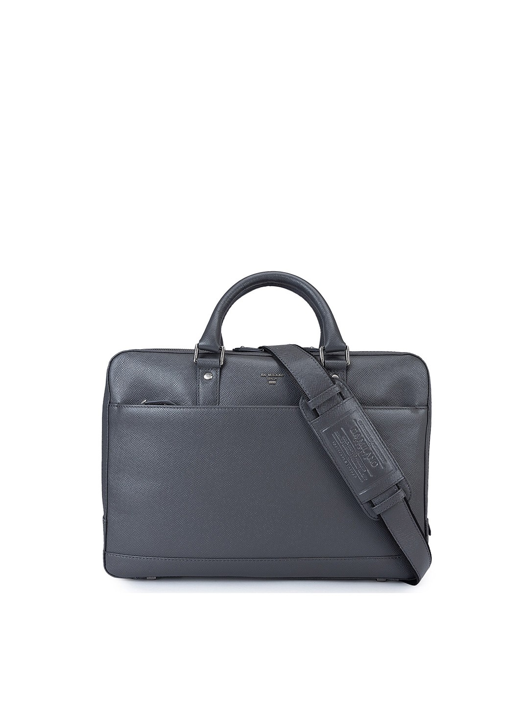 

Da Milano Women Padded Leather Laptop Bag, Grey