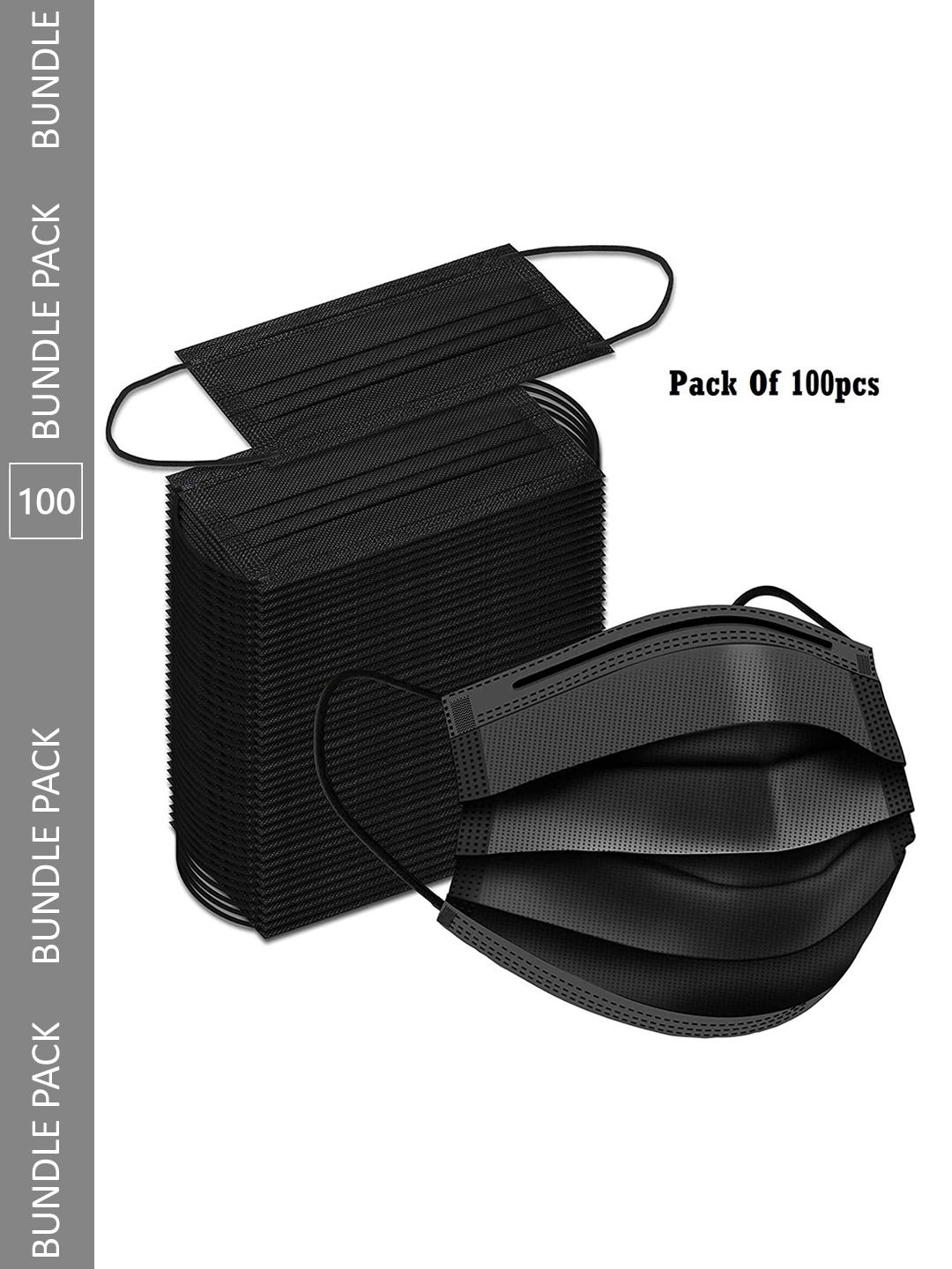 

Jinax 100-Pcs 3-Ply Surgical Face Mask, Black