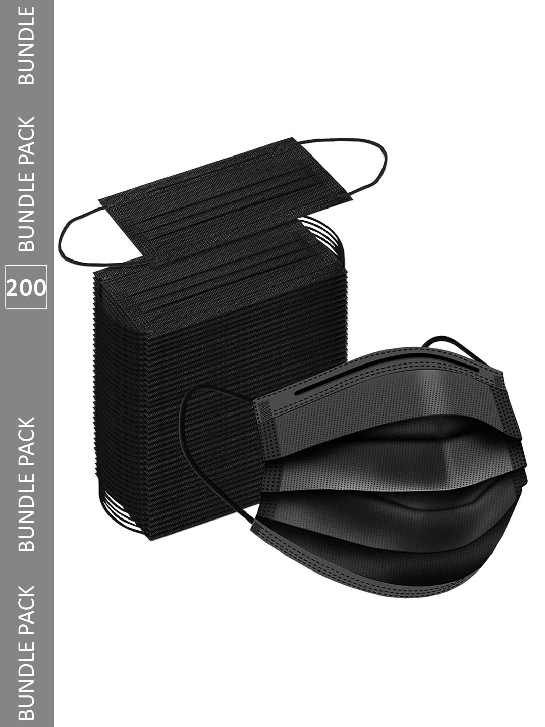 

Jinax 200-Pcs 3-Ply Surgical Face Mask, Black
