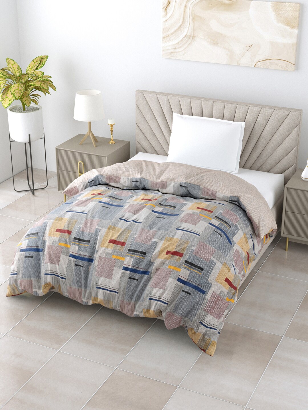 

Salona Bichona Unique Blue & Yellow Mild Winter 120 GSM Single Bed Comforter