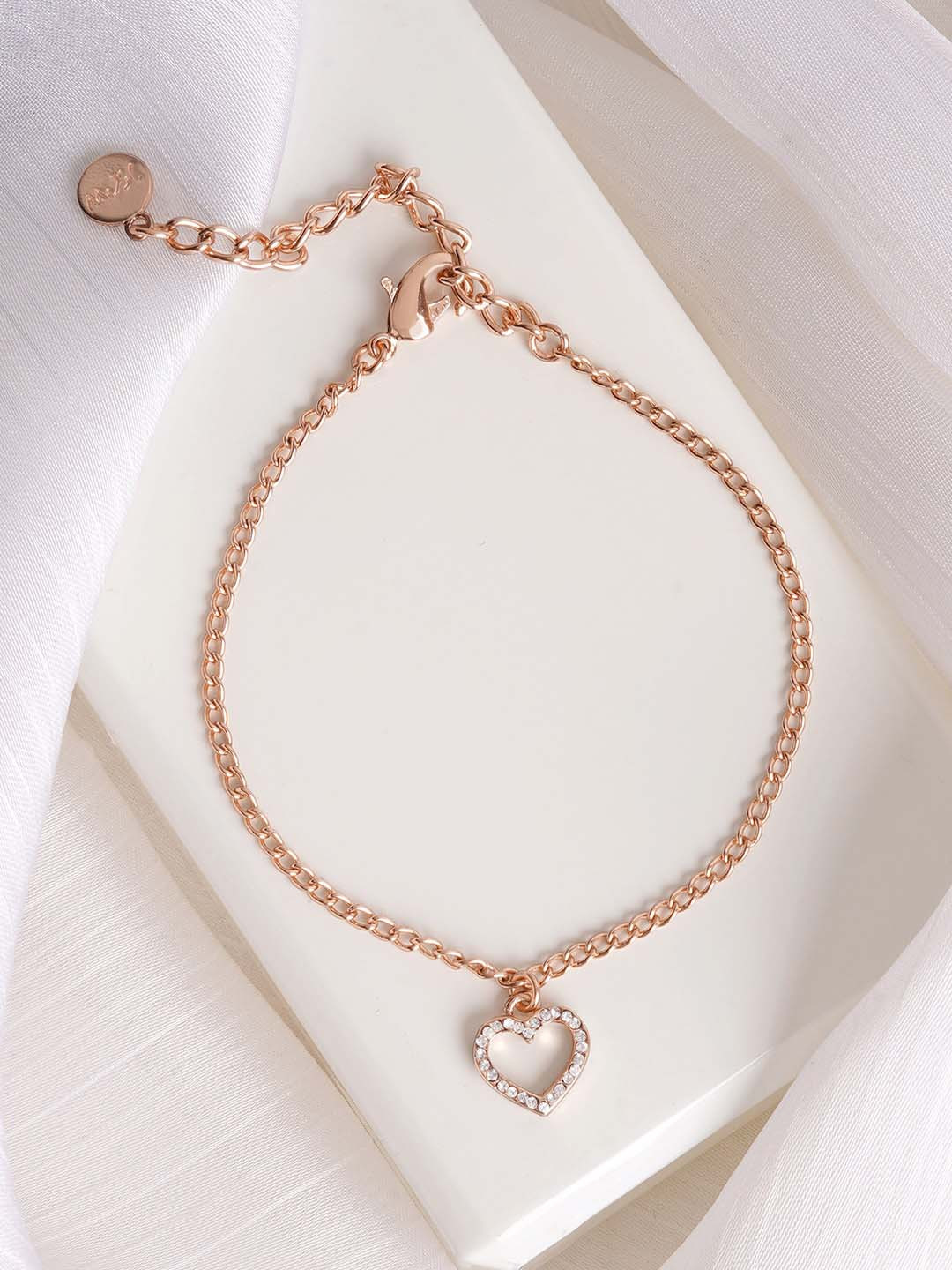 

JOKER & WITCH Women Rose Gold-Plated Charm Bracelet, White