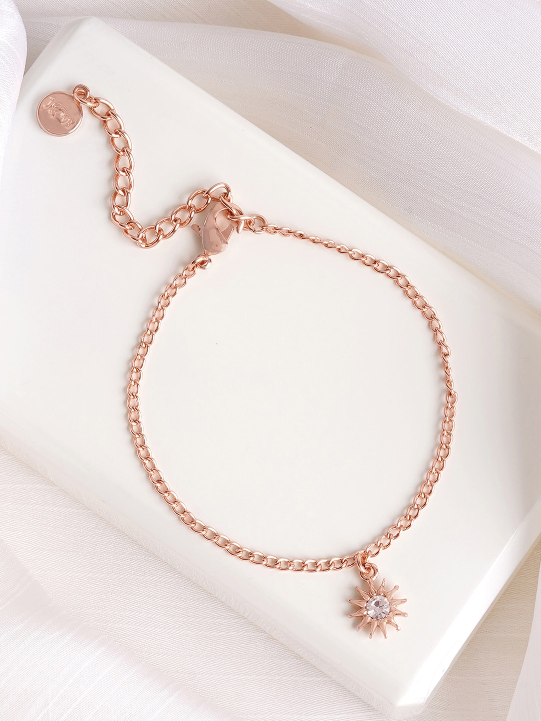 

JOKER & WITCH Women Rose Gold-Plated Charm Bracelet, White